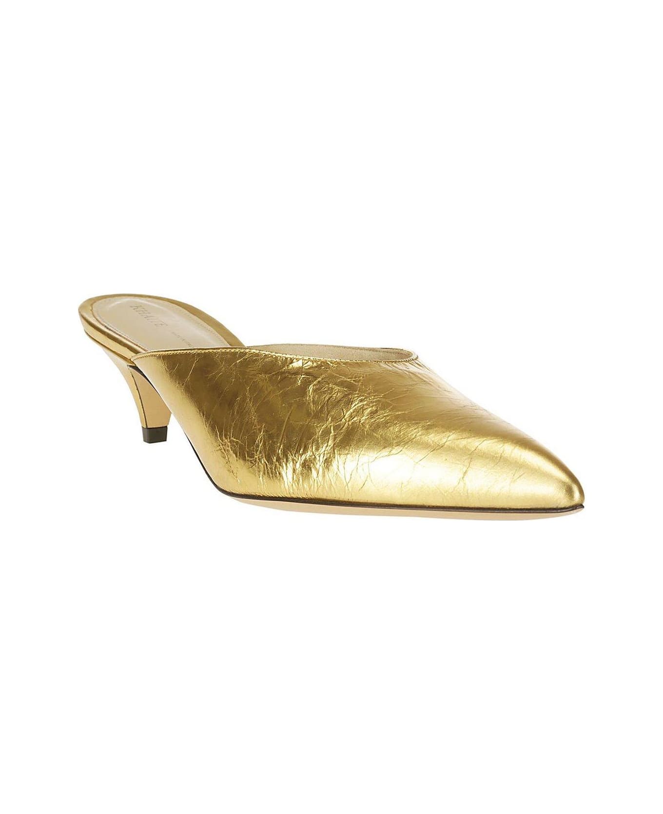 Khaite The River Pointed-toe Mules - Gold