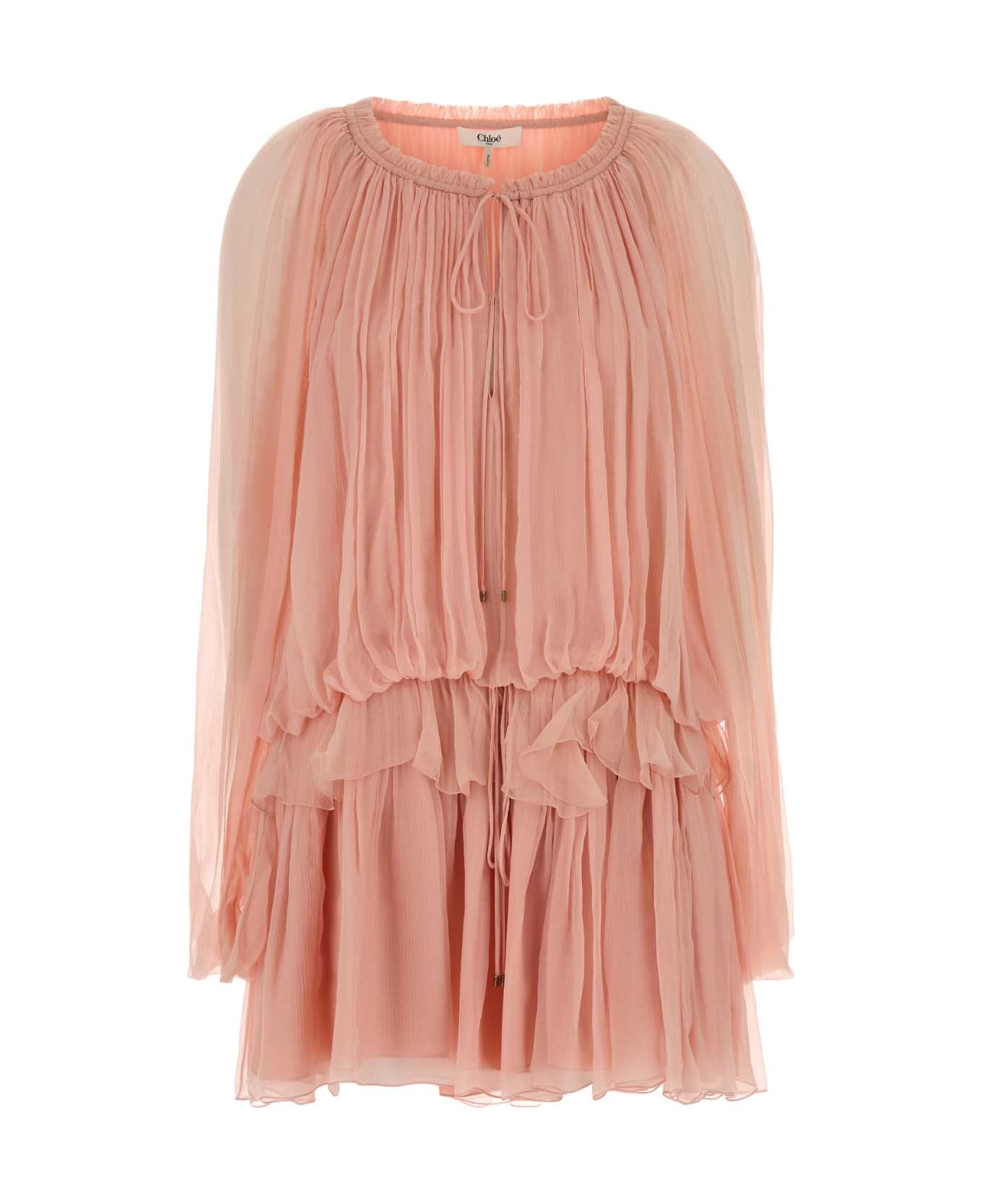 Chloé Pink Muslin Mini Dress - PINK