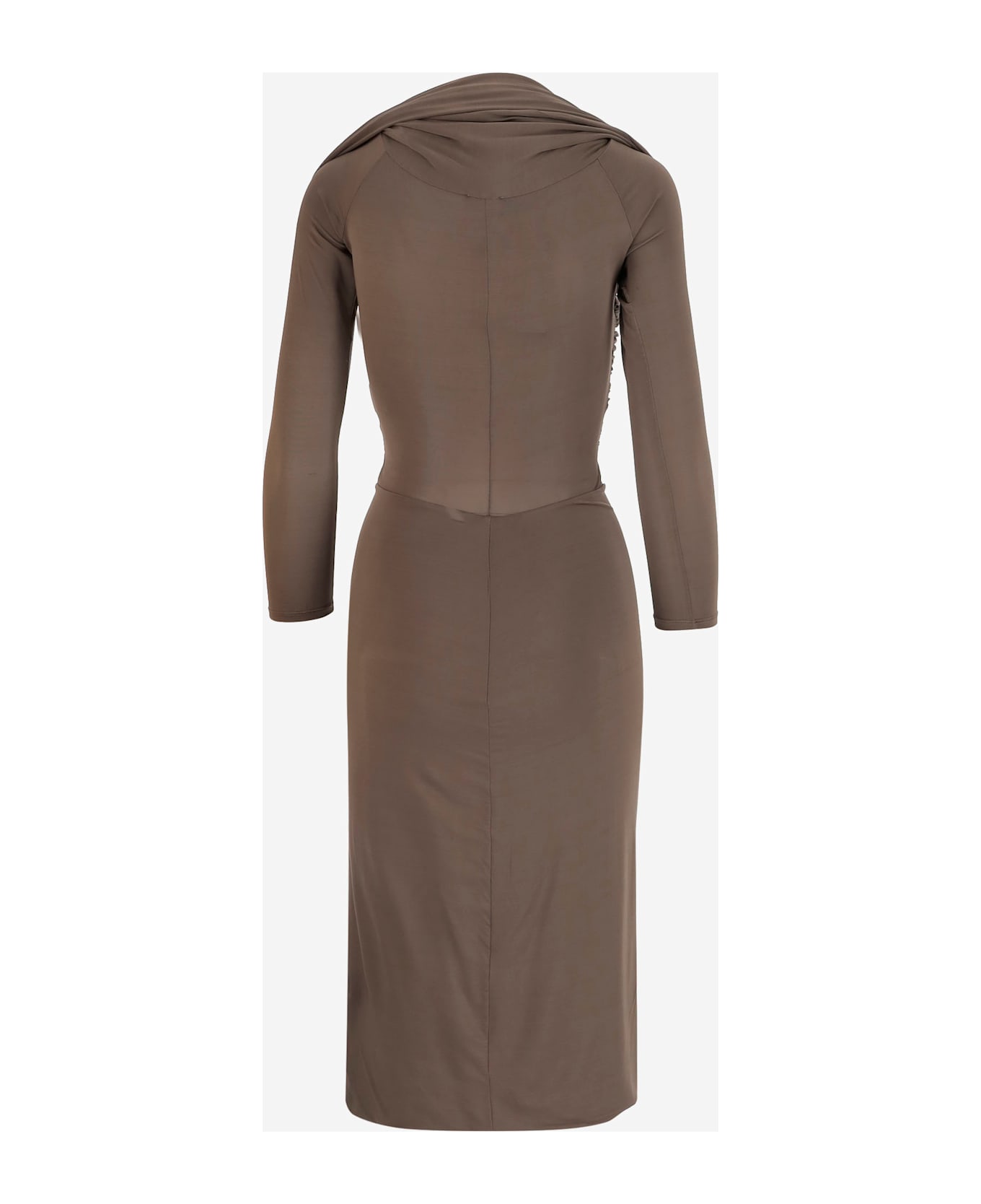 Patou Long Dress Cross Effect - Brown
