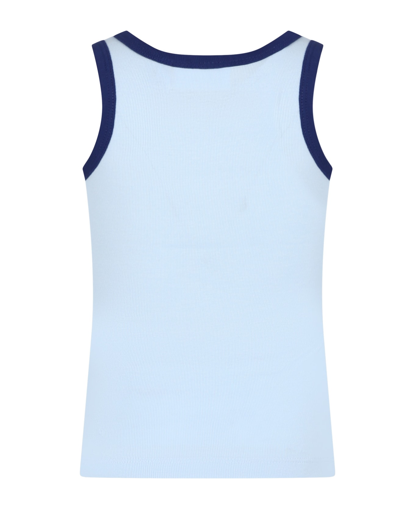 Molo Sky Blue Tank For Girl With Raimbow - Light Blue Tシャツ＆ポロシャツ