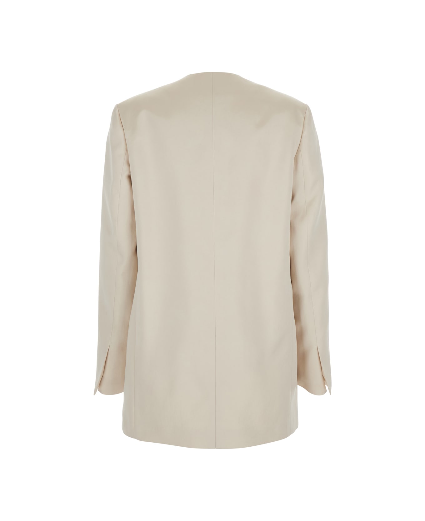 Philosophy di Lorenzo Serafini White Double Breasted Jacket With Chest Pocket In Acetate Fabric Woman - Cream