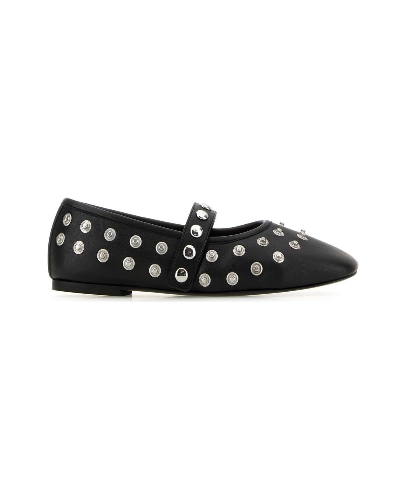 Stella McCartney Embellished Round Toe Ballerinas - Black