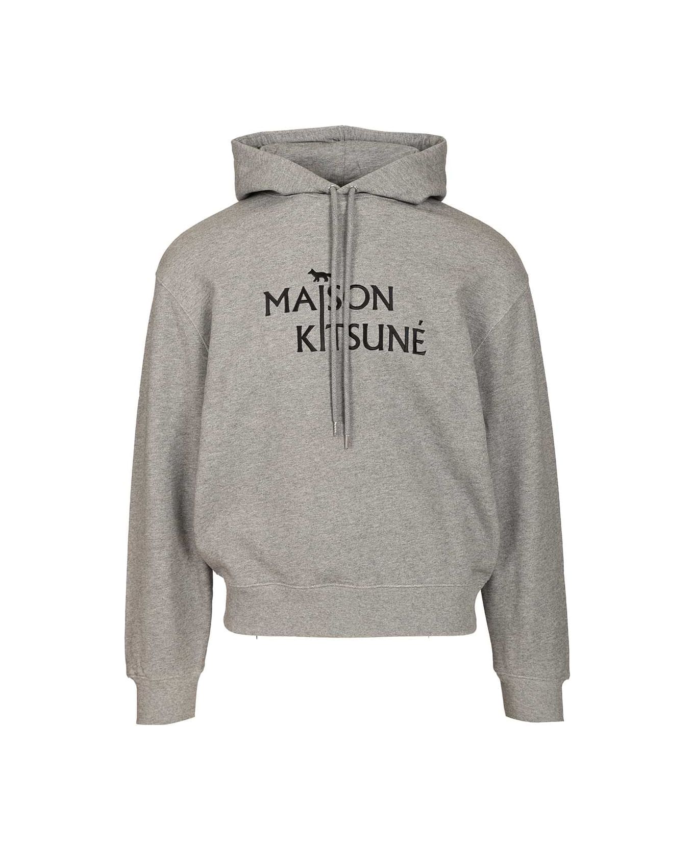 Maison Kitsuné Sweatshirt With Hood - medium grey melange