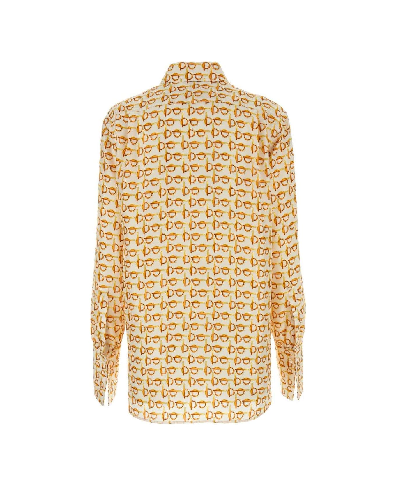 Burberry B Pattern Long-sleeved Shirt - Gold/white