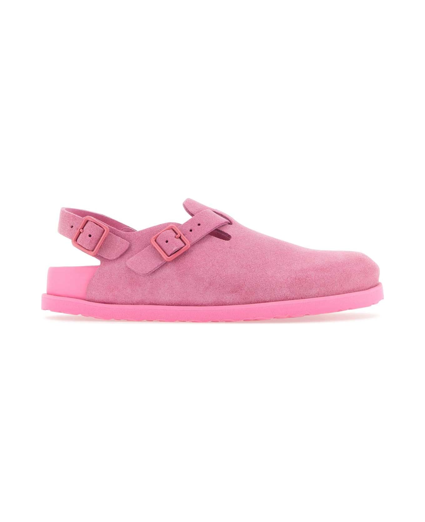 Birkenstock Pink Suede Tokyo Slippers - AZALEAPINK