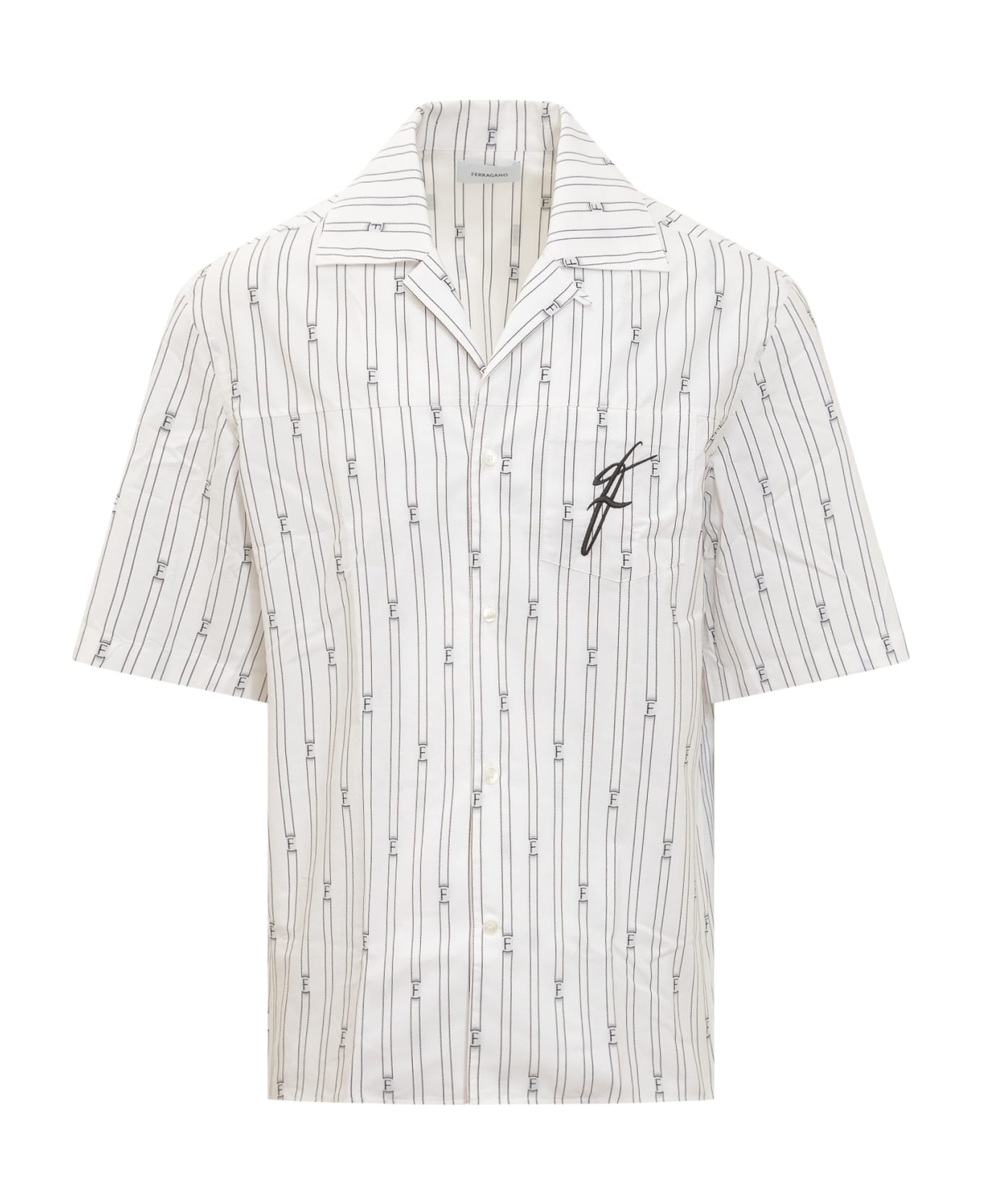 Ferragamo F Shirt - OPTIC WHITE/NERO シャツ