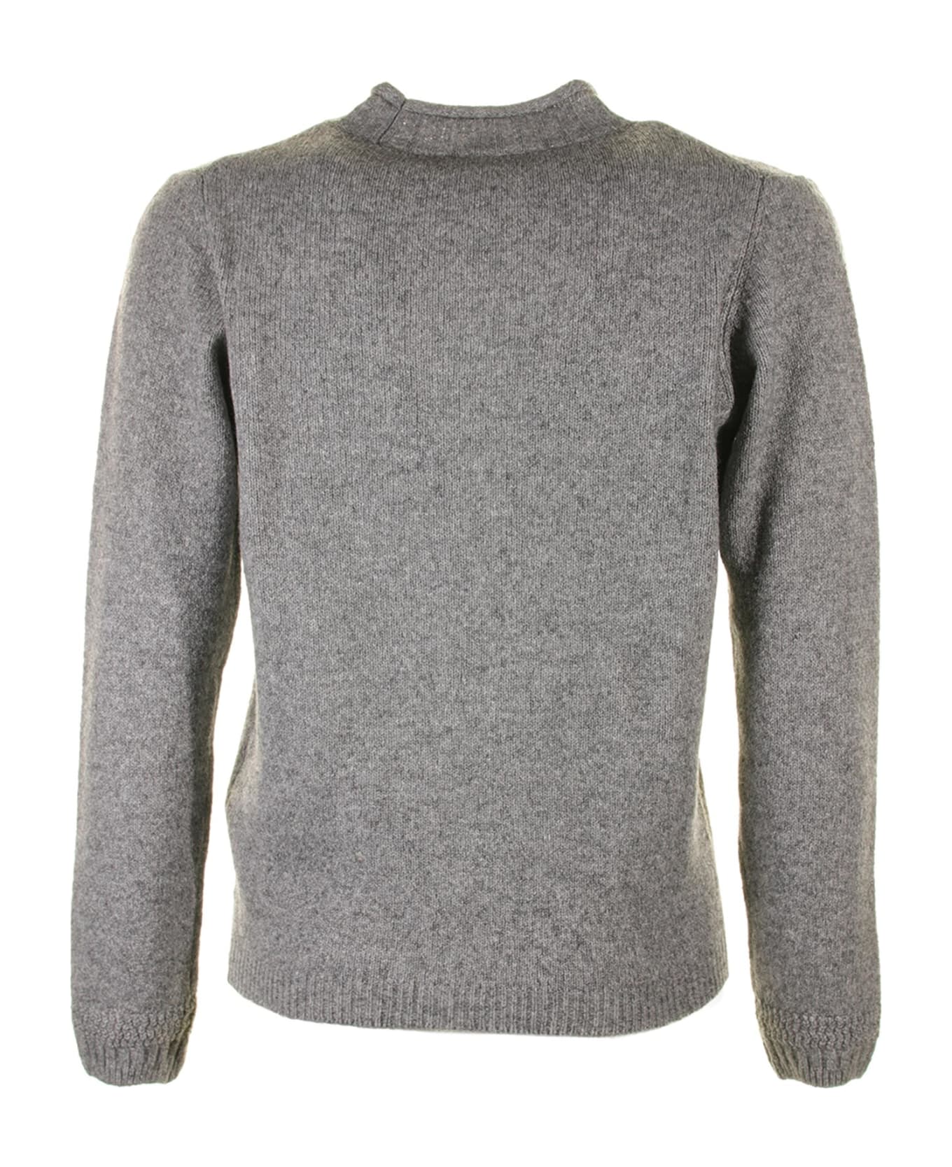 Seventy Gray Sweater With Collar - ARDESIA ニットウェア
