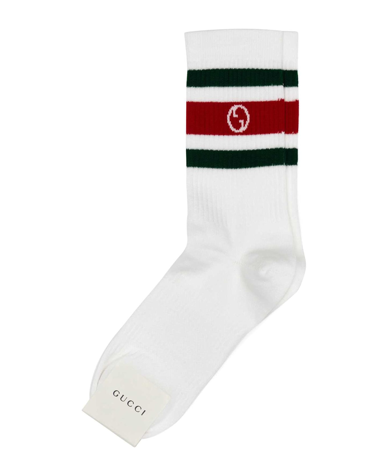 Gucci White Stretch Cotton Blend Socks - FLAMEDARKGREEN