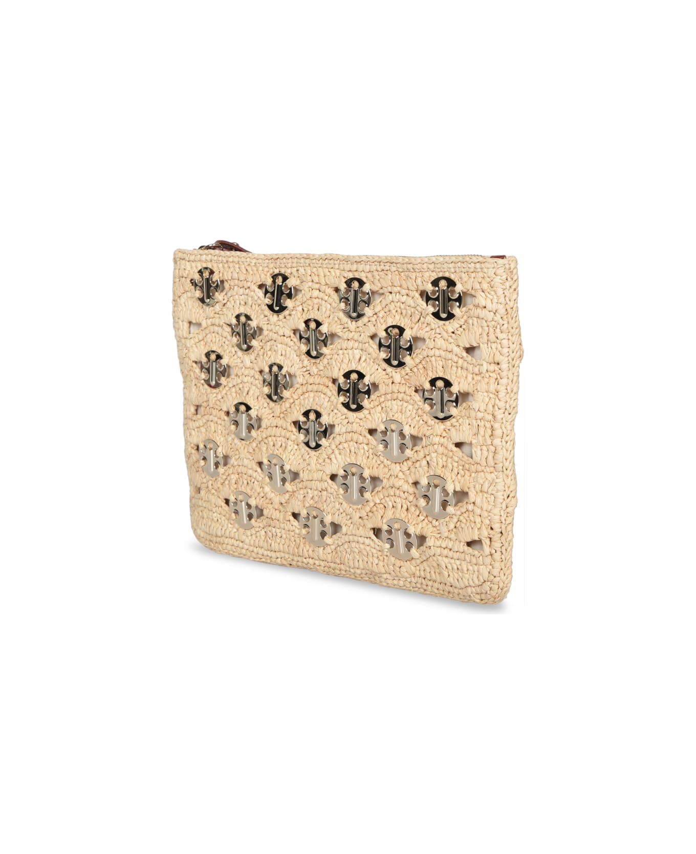 Paco Rabanne Gold Raffia Pouch Bag - Metallic