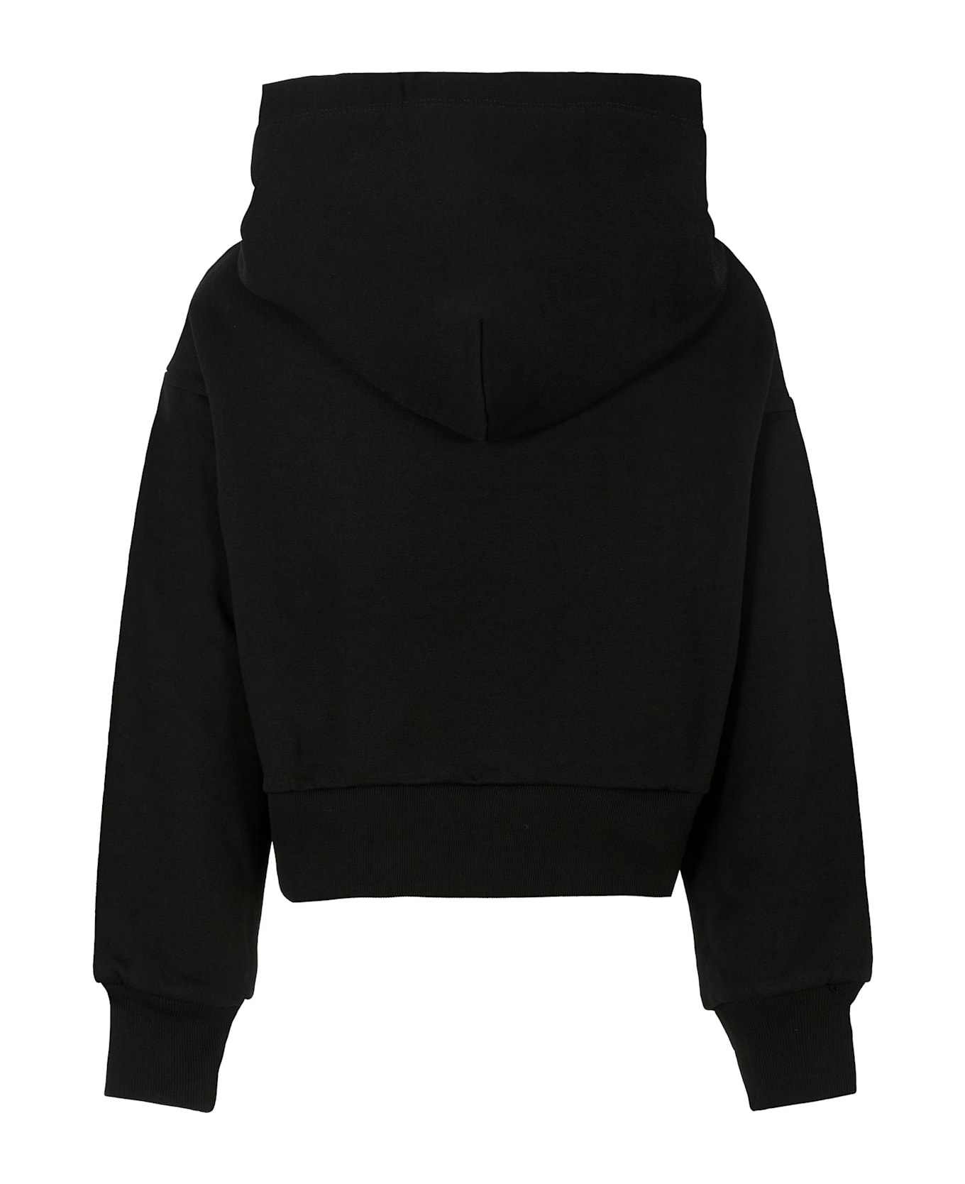 N.21 Black Sweatshirt For Girl With Heart And Logo - Black