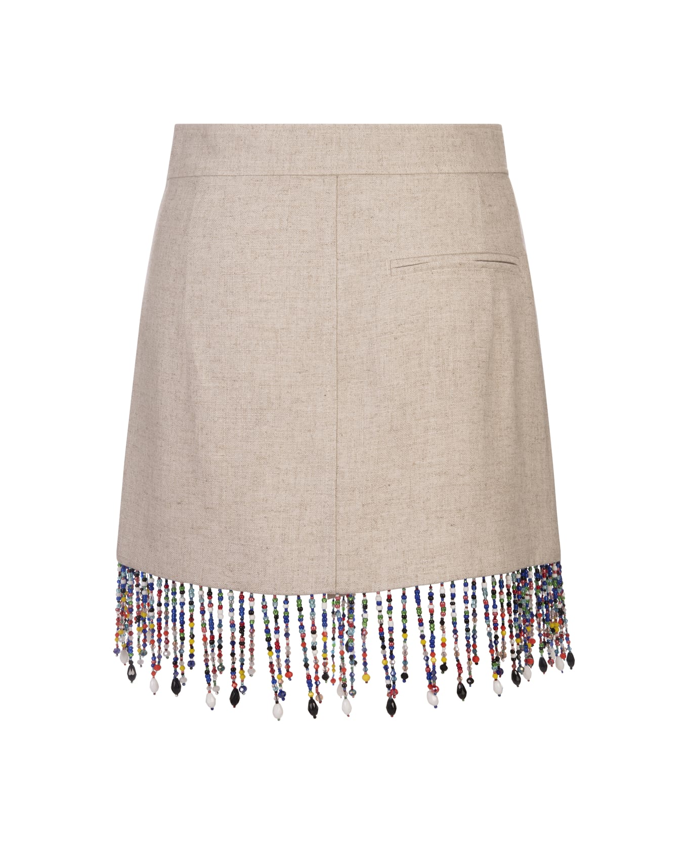 MSGM Sand Mini Skirt With Bead Appliqué - Brown