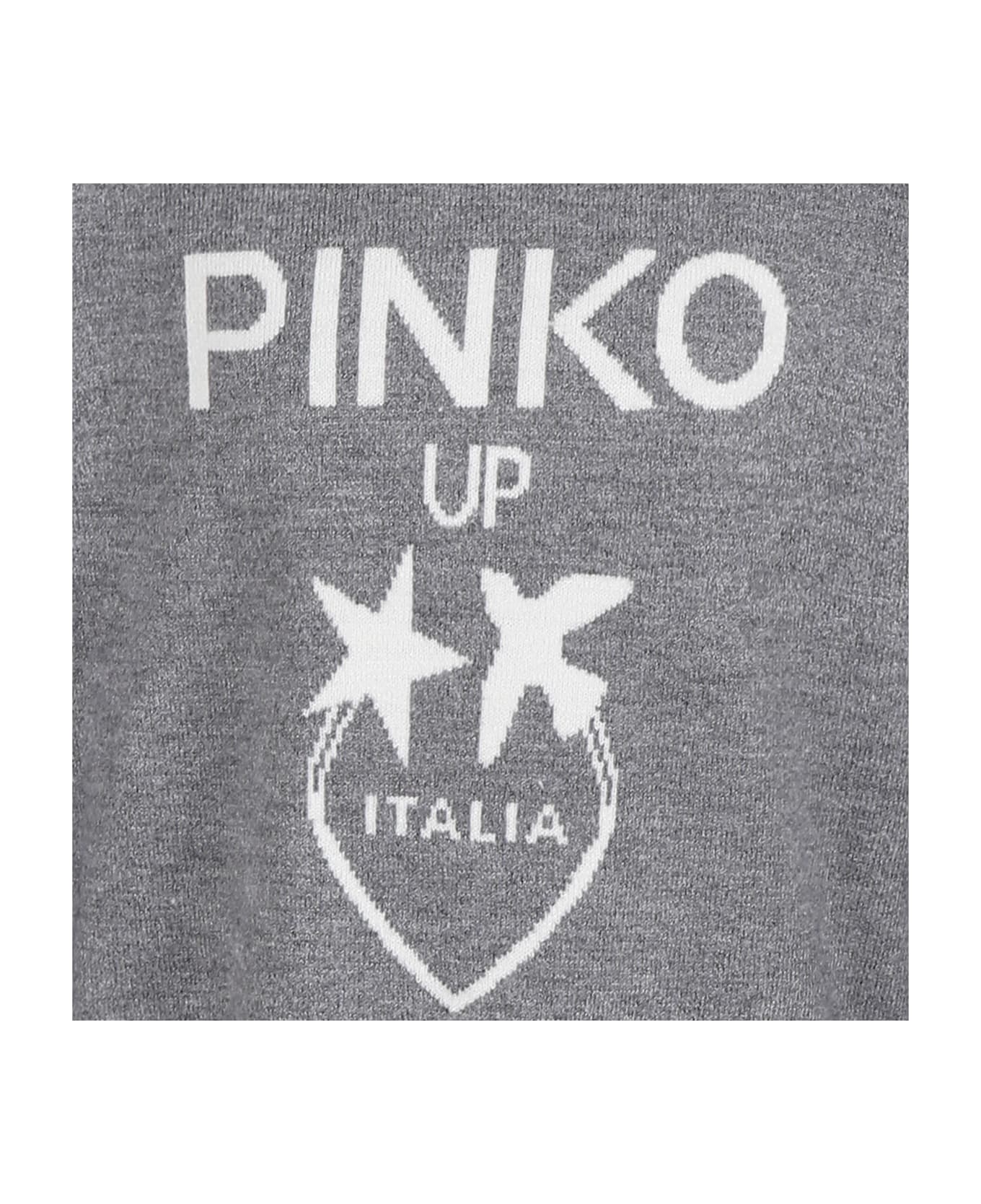 Pinko Grey Dress For Girl - Grey