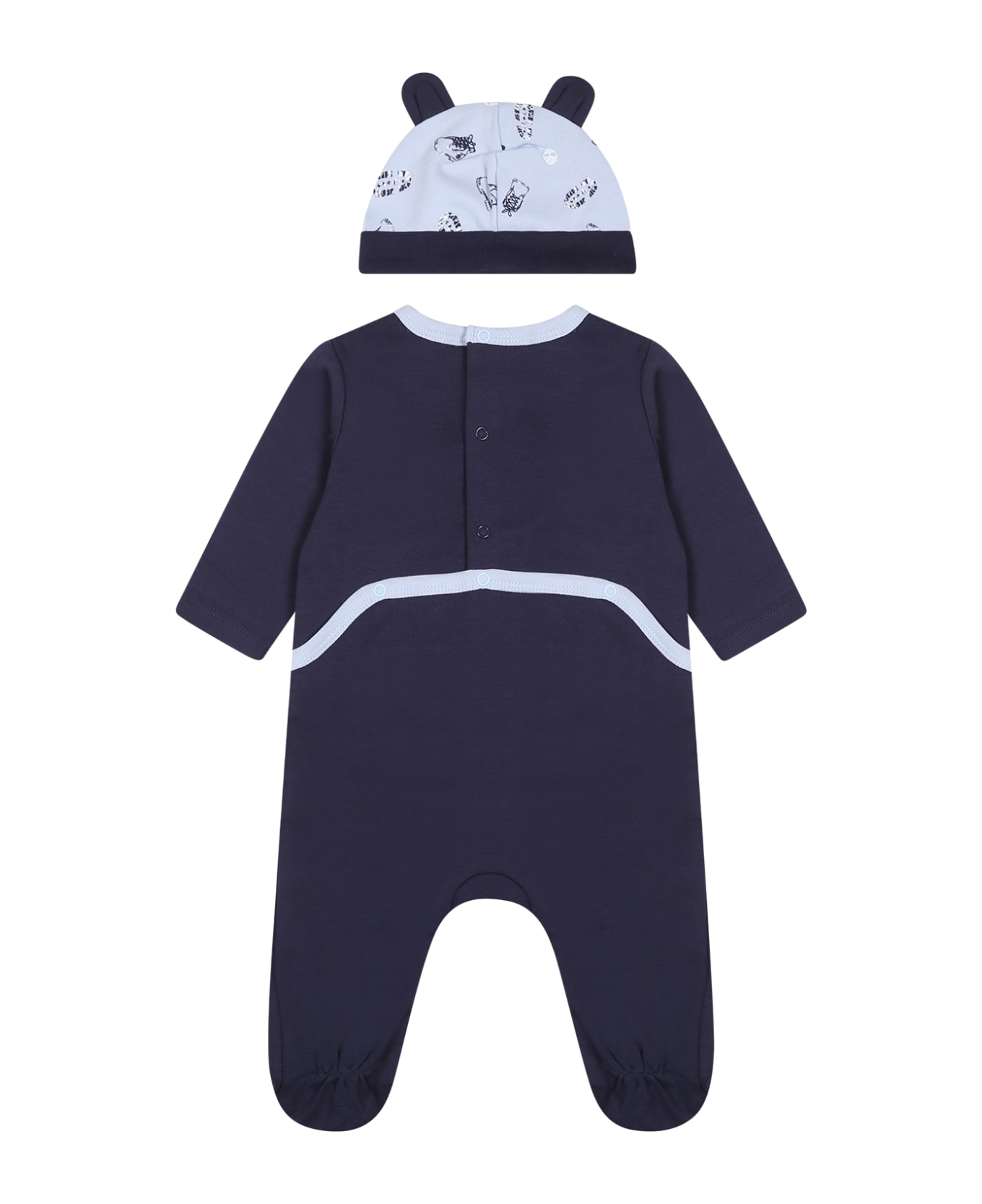Timberland Blue Set For Baby Boy With Logo - Light Blue ボディスーツ＆セットアップ