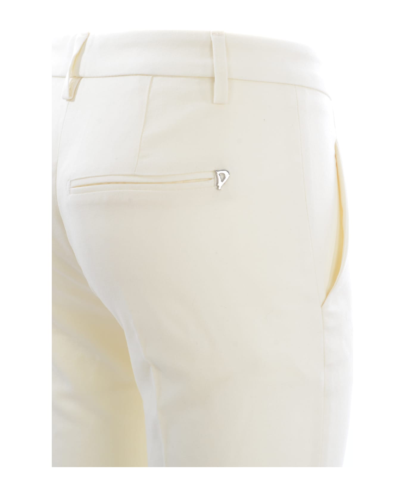 Dondup Trousers Dondup "perfect" In Virgin Wool - Crema
