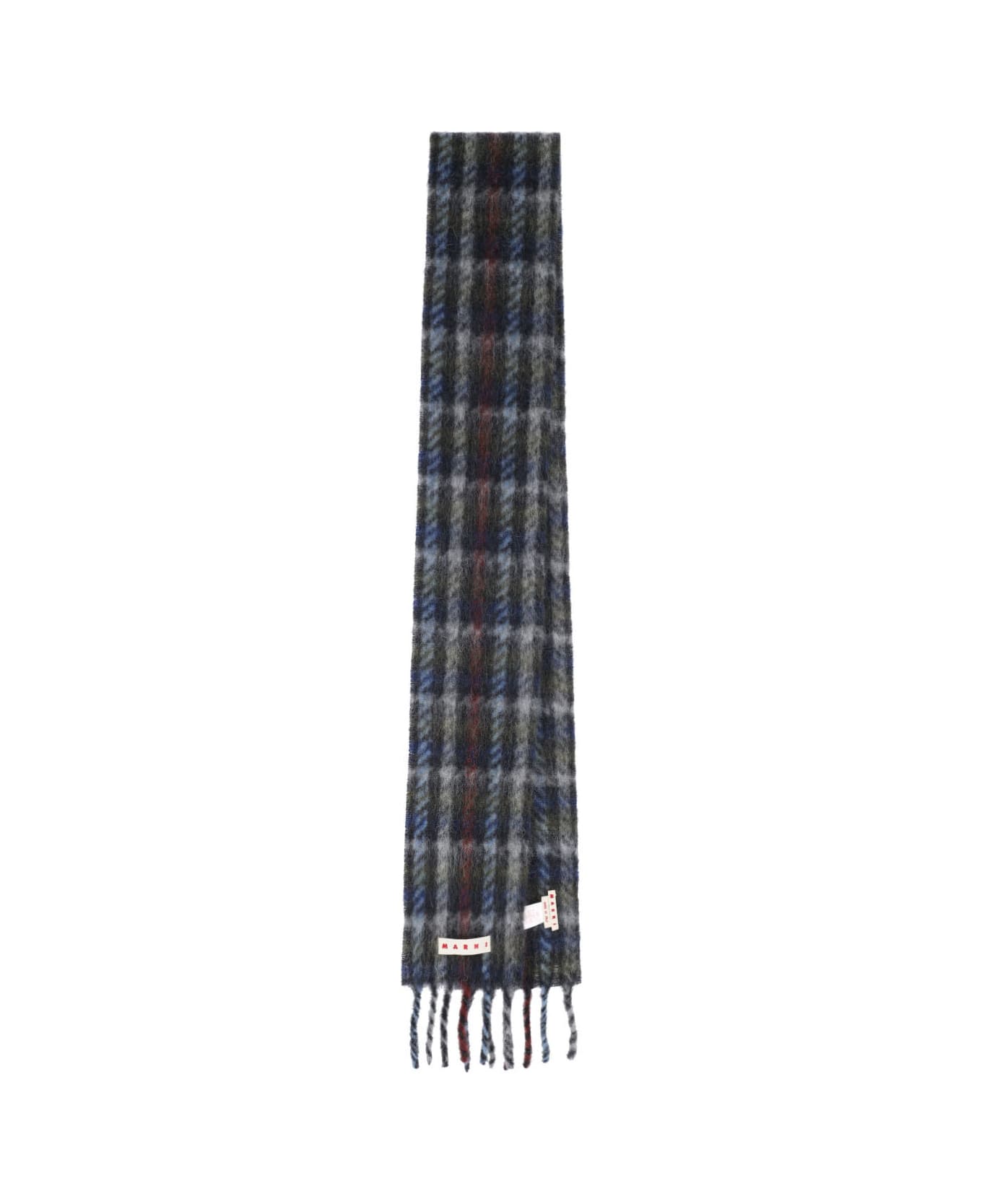 Marni Striped Logo Scarf - BLUE