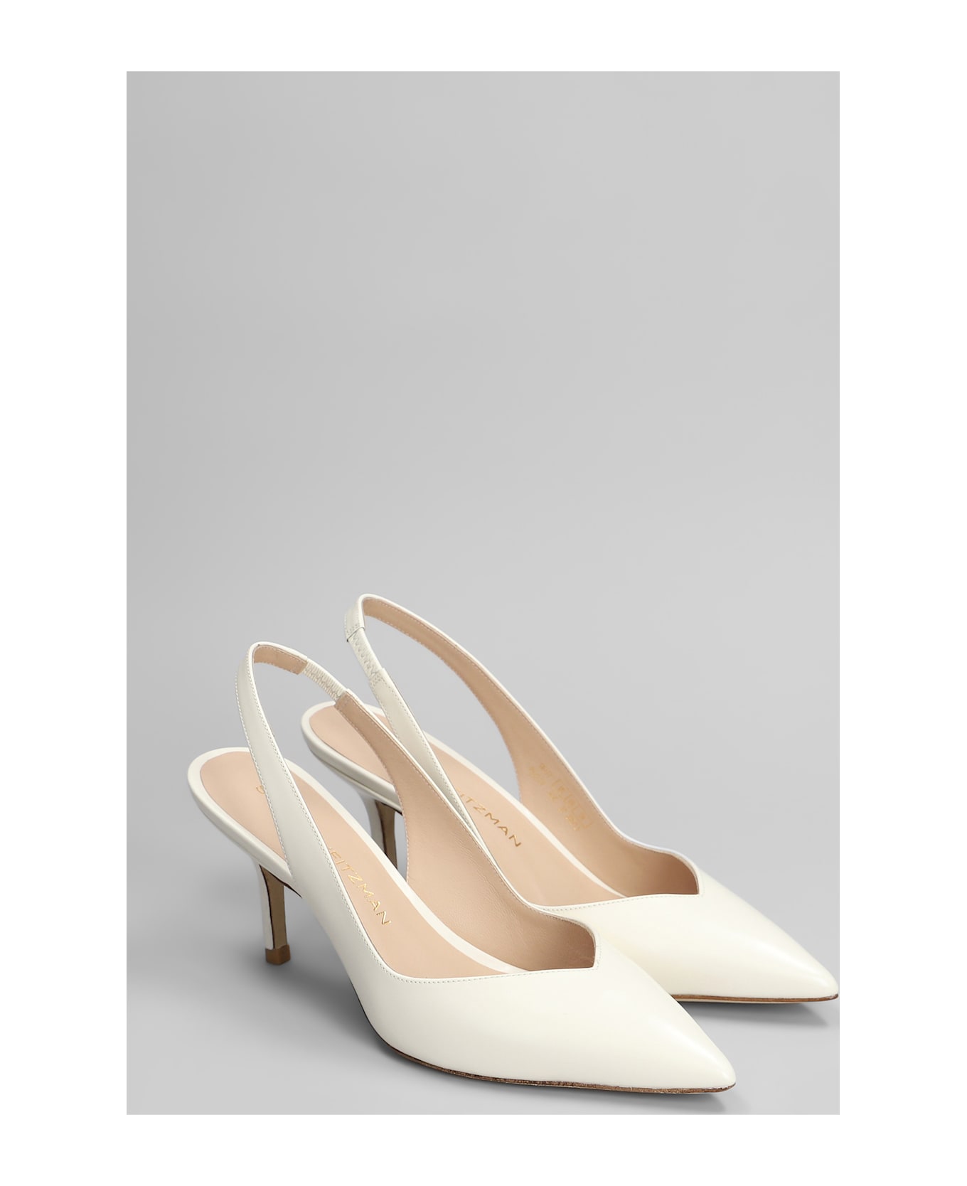 Stuart Weitzman Eva 75 Pumps In White Leather - white