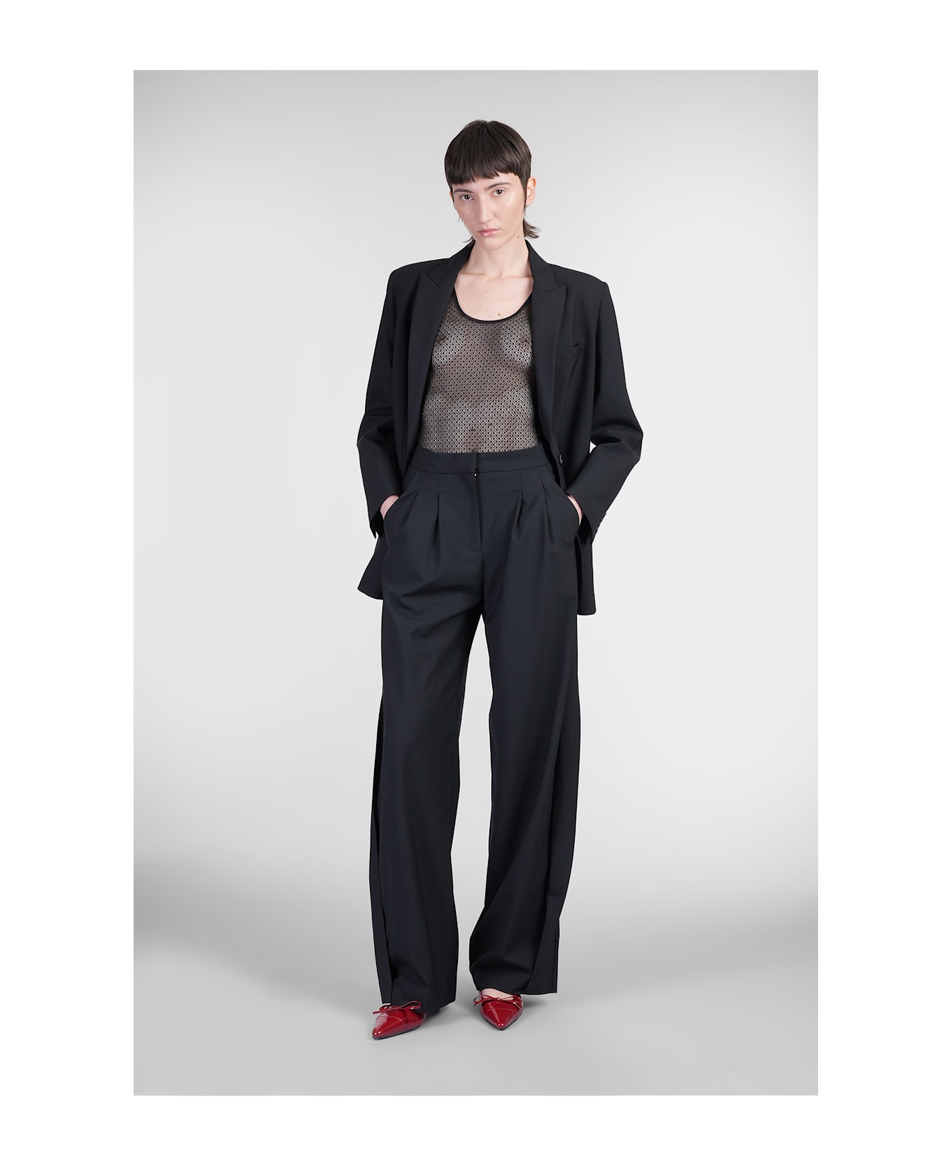 Anine Bing Alysha Body In Black Polyester - black