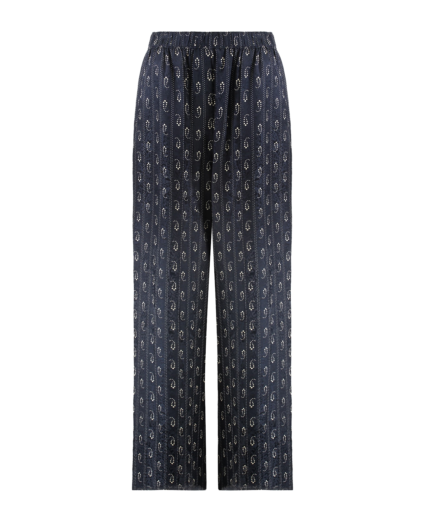 Tory Burch Pants In Viscose And Silk - blue