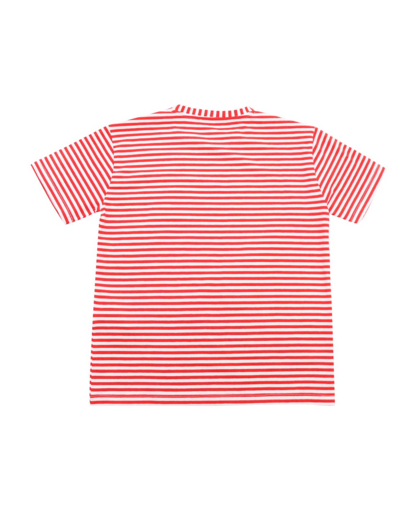 Dondup White And Red Striped T-shirt - WHITE