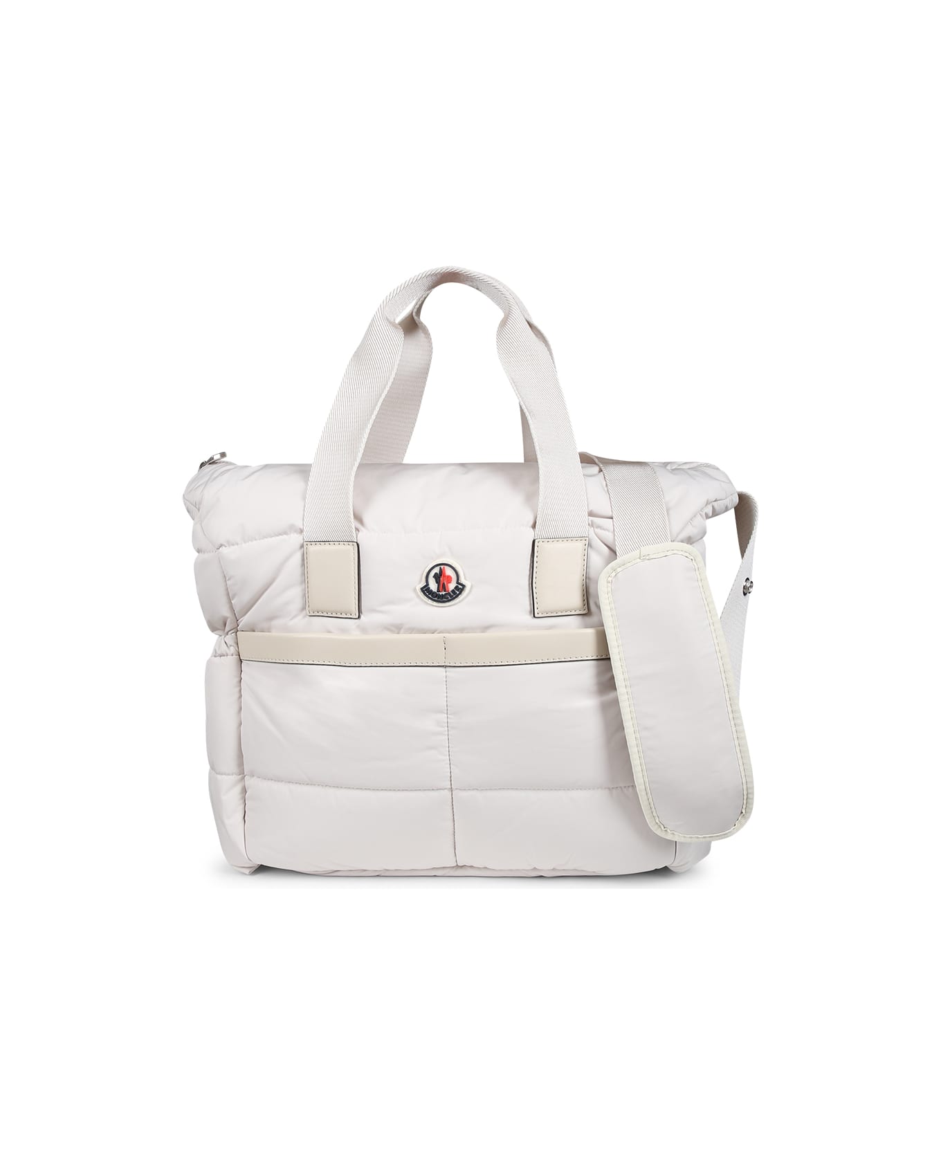 Moncler Ivory Changing Bag For Babykids With Logo - Ivory