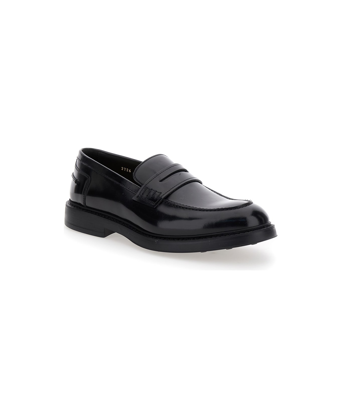 Doucal's 'adler' Black Slip-on Loafers In Smooth Leather Man - Black
