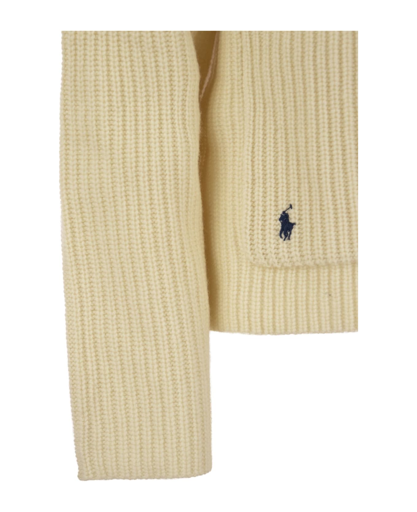 Polo Ralph Lauren Ribbed Wool And Cashmere Cardigan - Cream