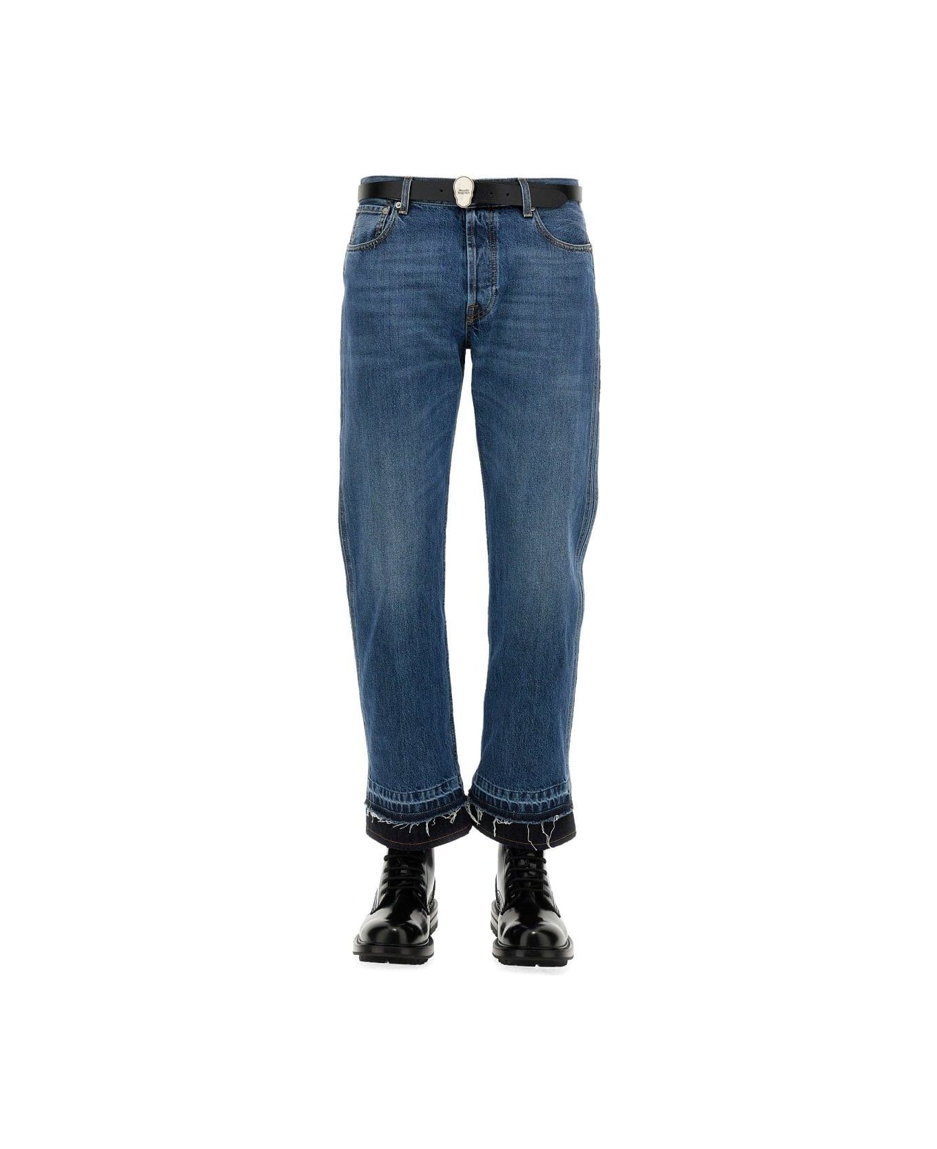 Alexander McQueen Mid-rise Straight-leg Jeans - Blu
