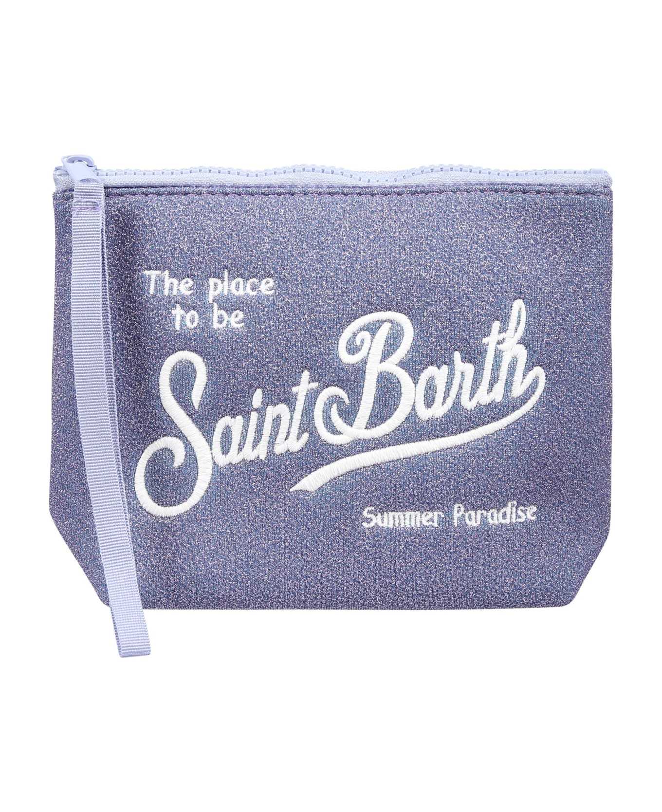 MC2 Saint Barth Purple Clutch Bag For Girl With Logo - Violet