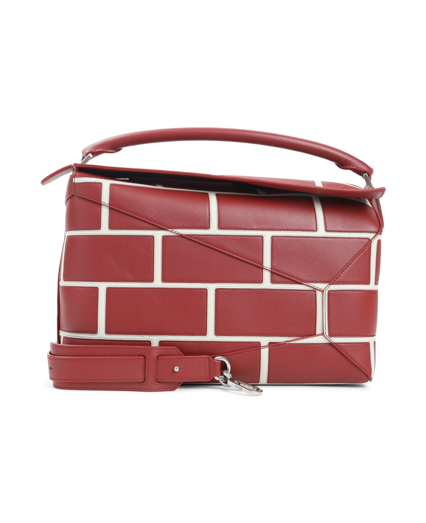Loewe Puzzle Edge Large Brick Bag - Burnt Red
