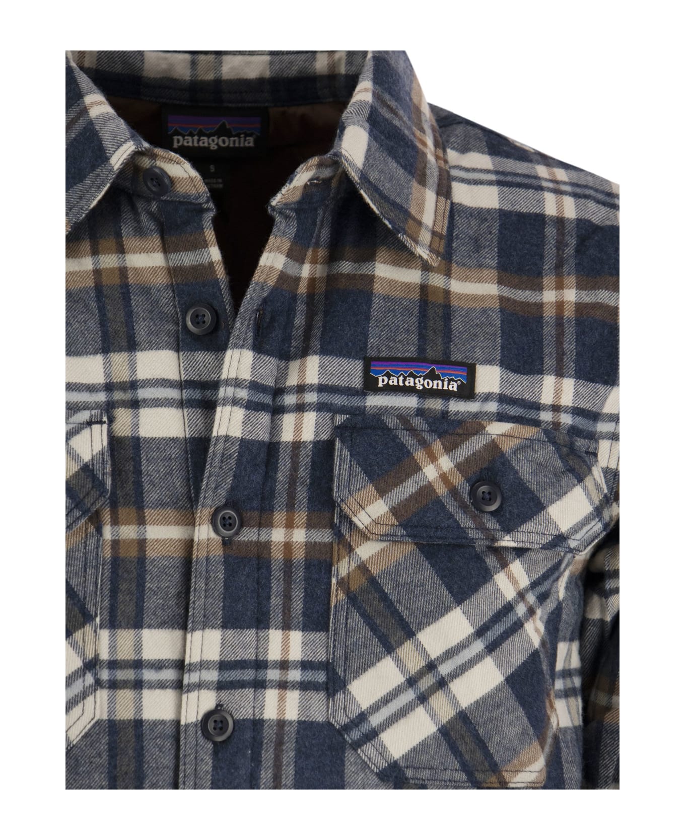 Patagonia Medium Weight Organic Cotton Insulated Flannel Shirt Fjord - Navy
