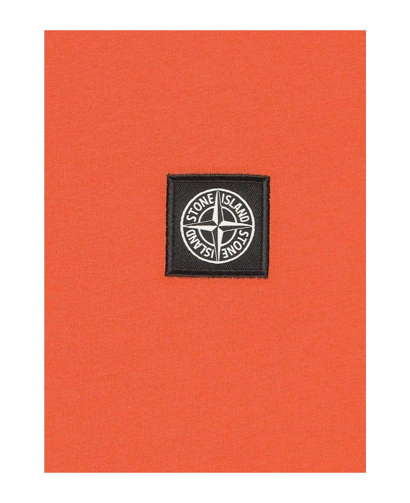 Stone Island Junior Compass Patch Crewneck T-shirt - Orange