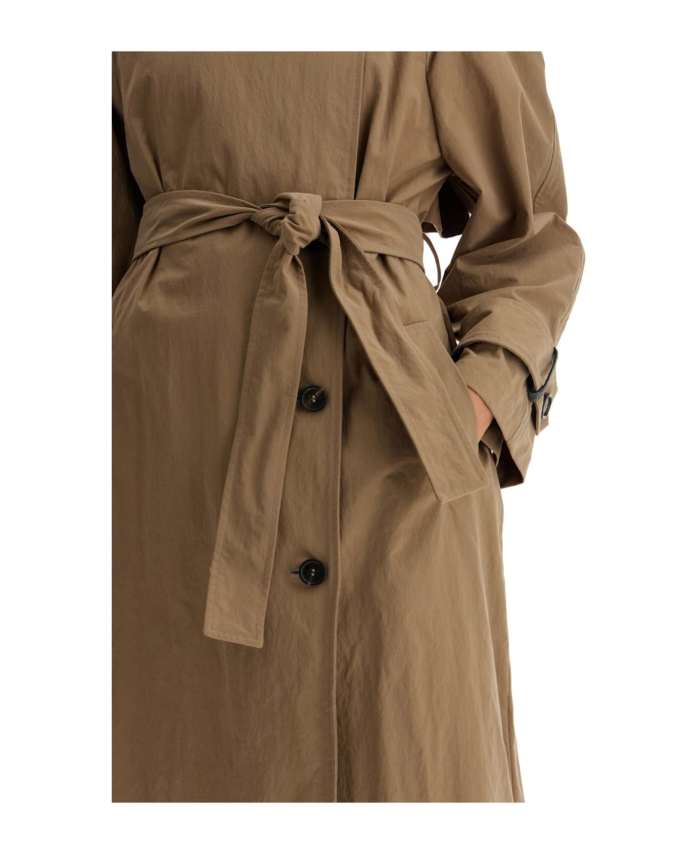 Brunello Cucinelli 'trench Coat With Shiny Cuff Details