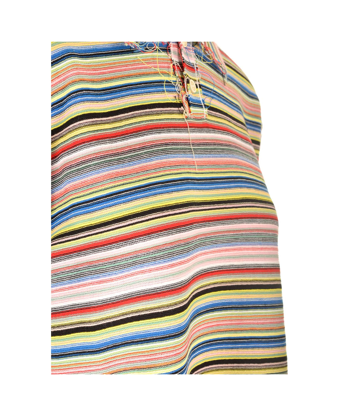 Maison Margiela Striped Jersey Polo Shirt - Stripes color mix