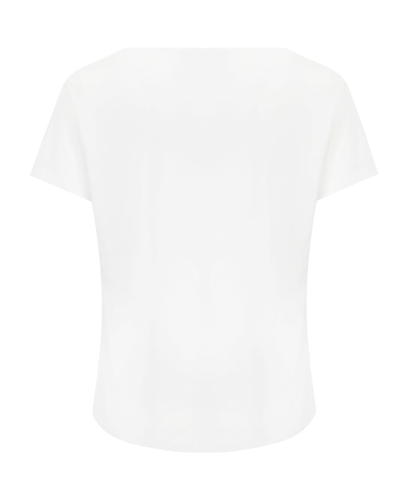 K-Way T-shirt With Rubber Logo - Bianco
