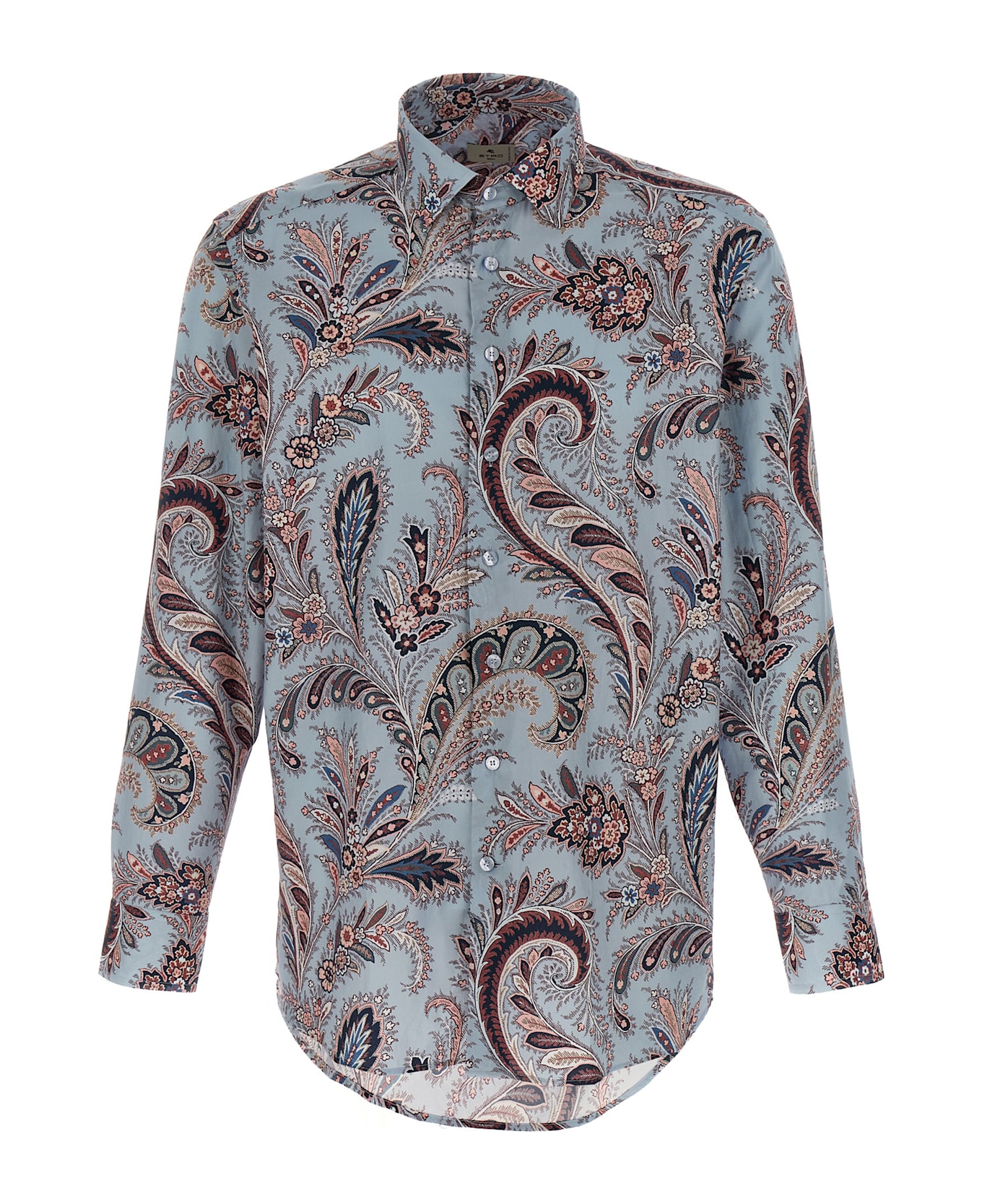 Etro Floral Paisley Cotton Shirt - Light Blue
