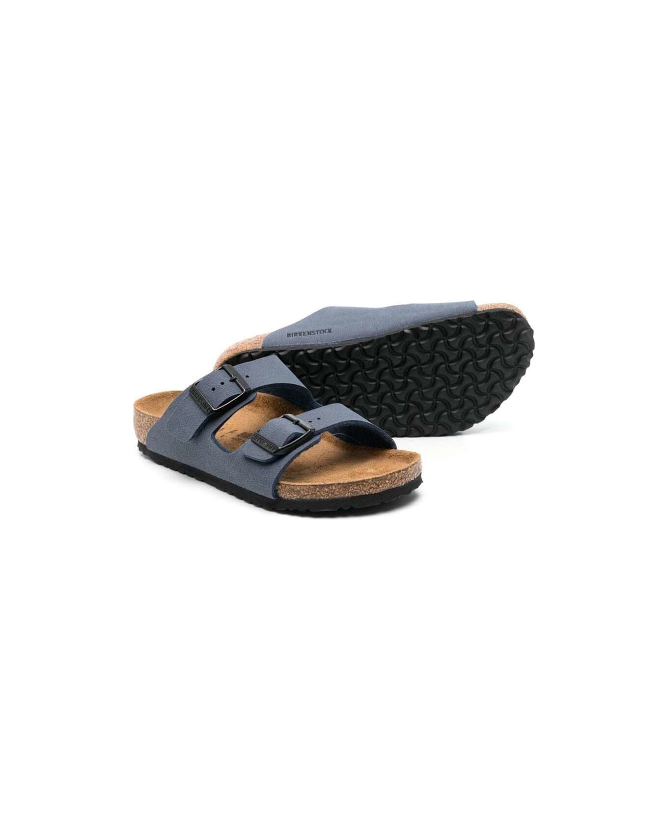 Birkenstock 'arizona' Navy Blue Sandals With Engraved Logo In Eco Leather Boy - Blu