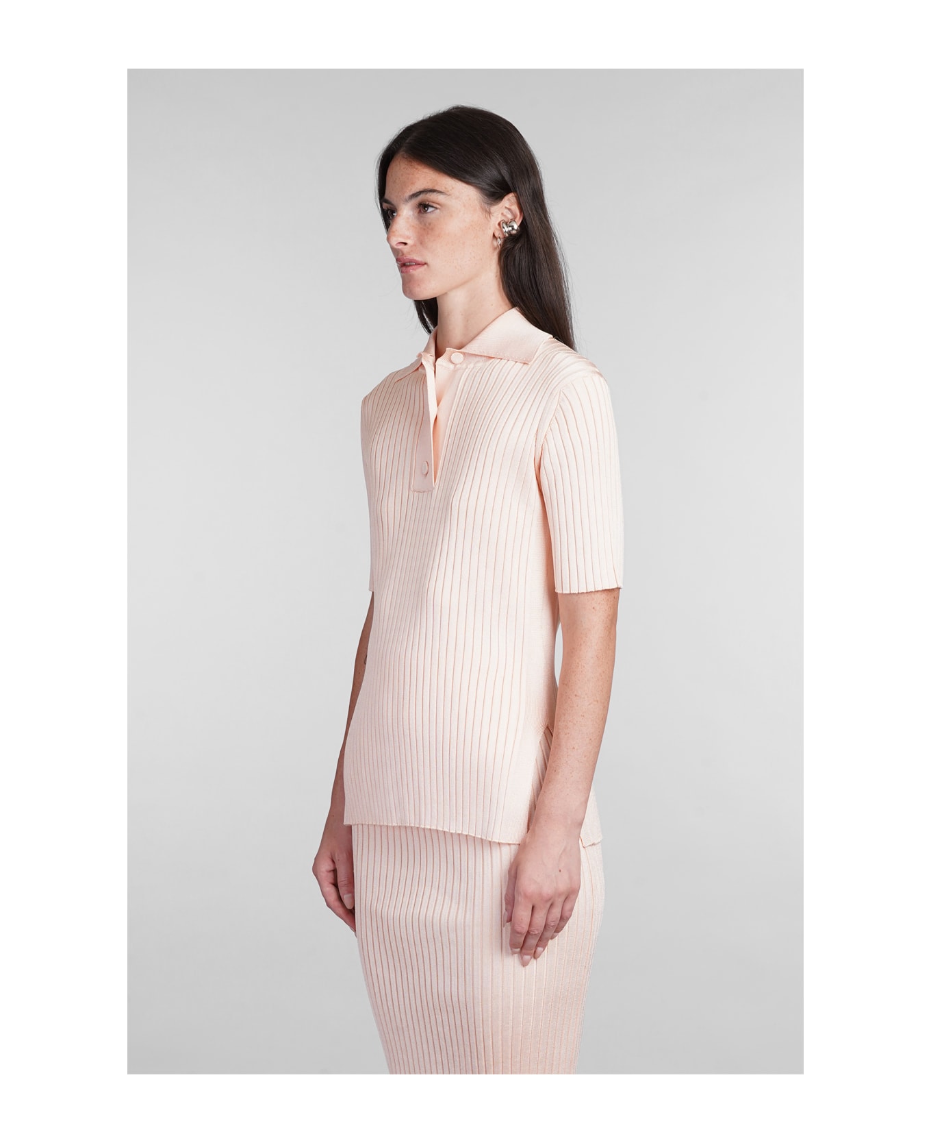 Jil Sander Polo In Rose-pink Viscose - rose-pink