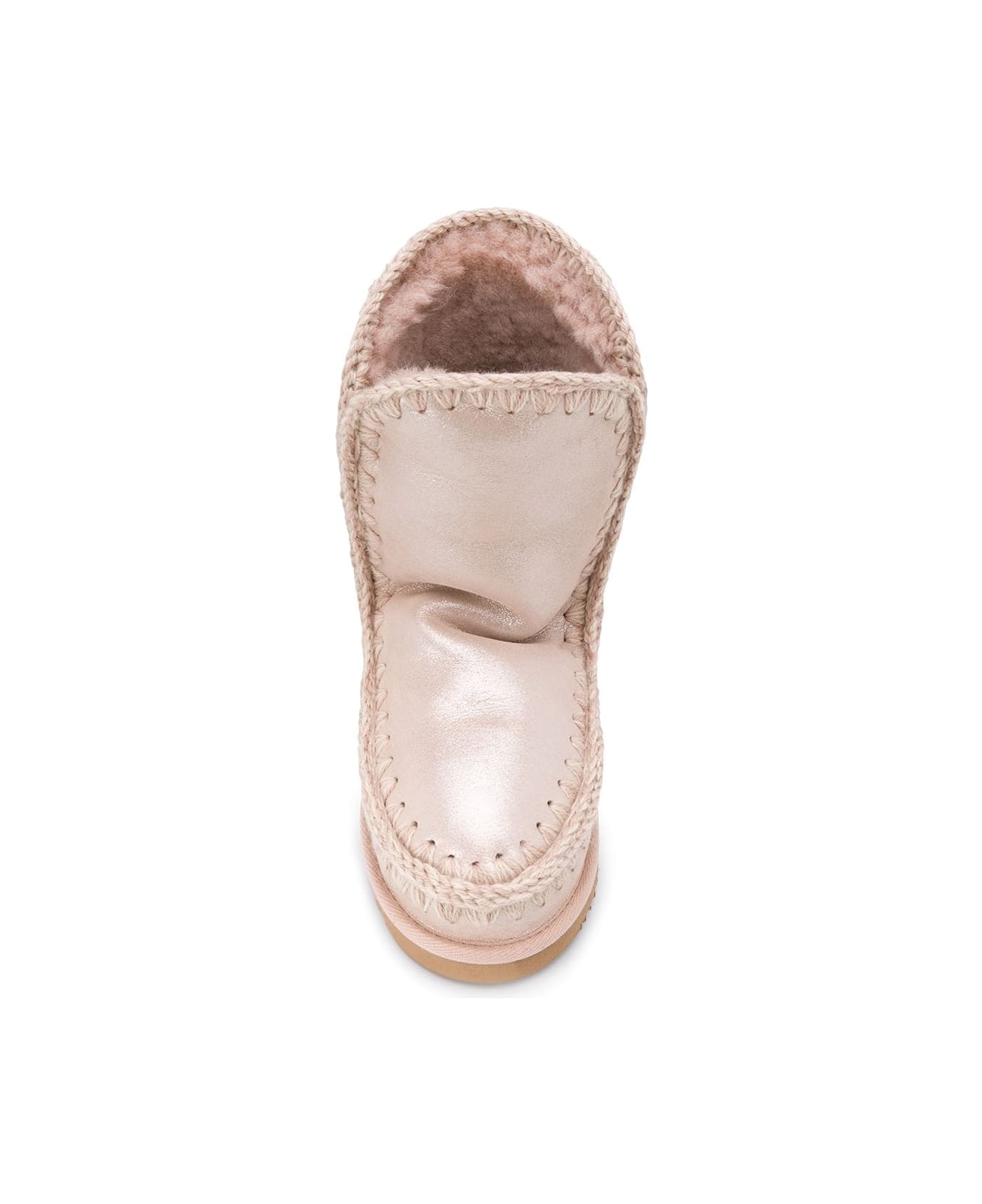 Mou Eskimo 24 Low Heels Ankle Boots In Rose-pink Glitter - rose-pink レースアップシューズ