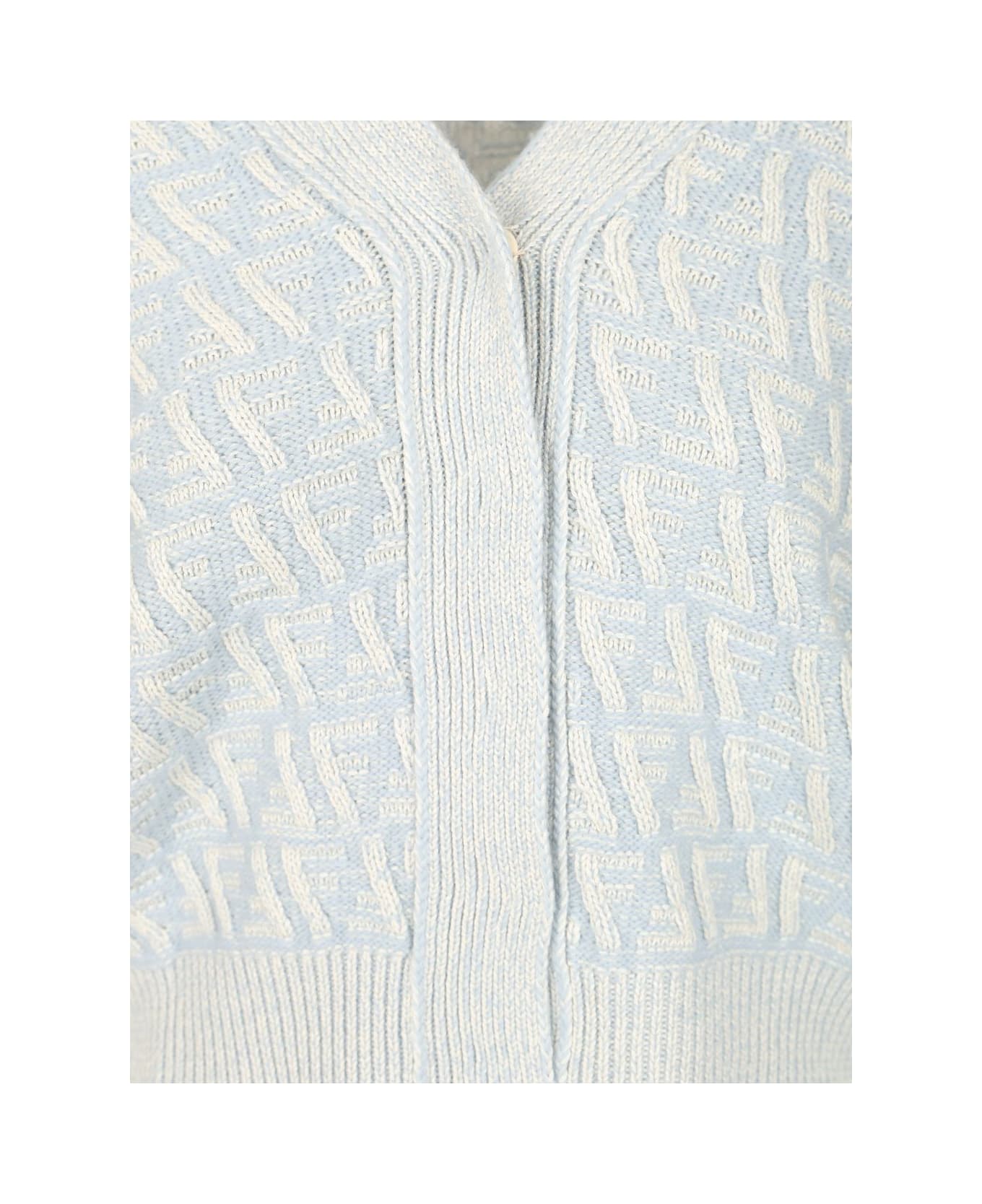 Fendi Wool And Cashmere Cardigan - Light blue