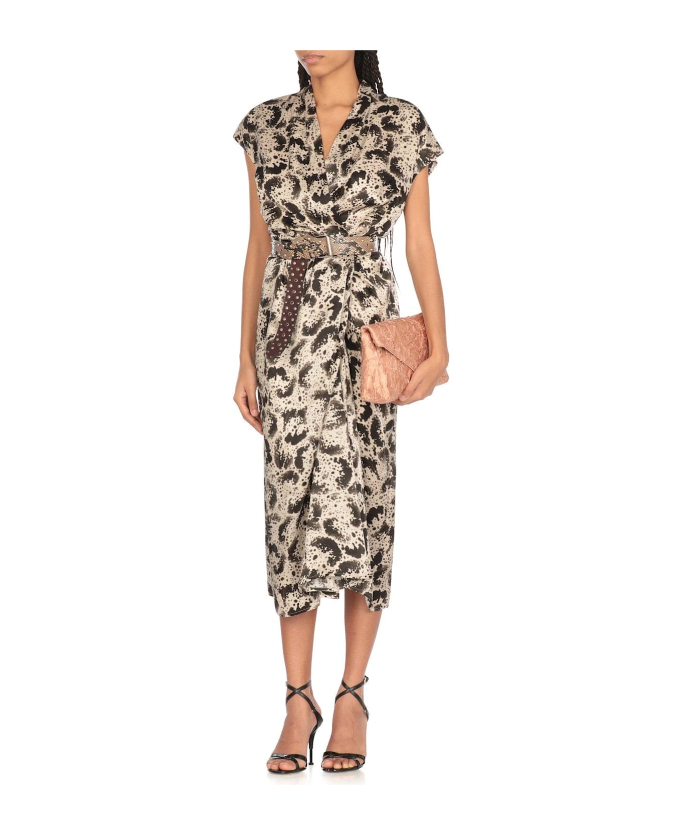 Dries Van Noten Dilian Printed Dress - BLACK/NEUTRALS