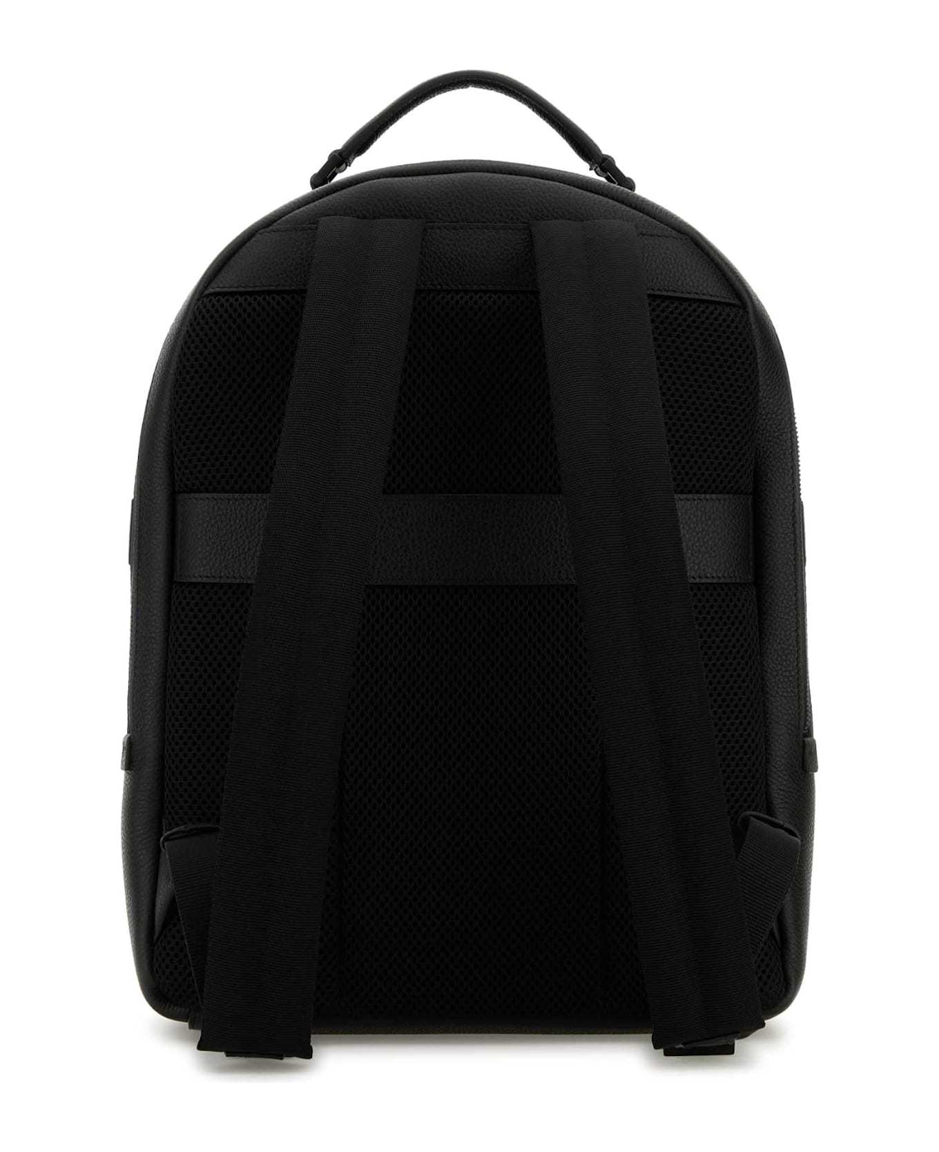 Ferragamo Black Leather Backpack - NERO