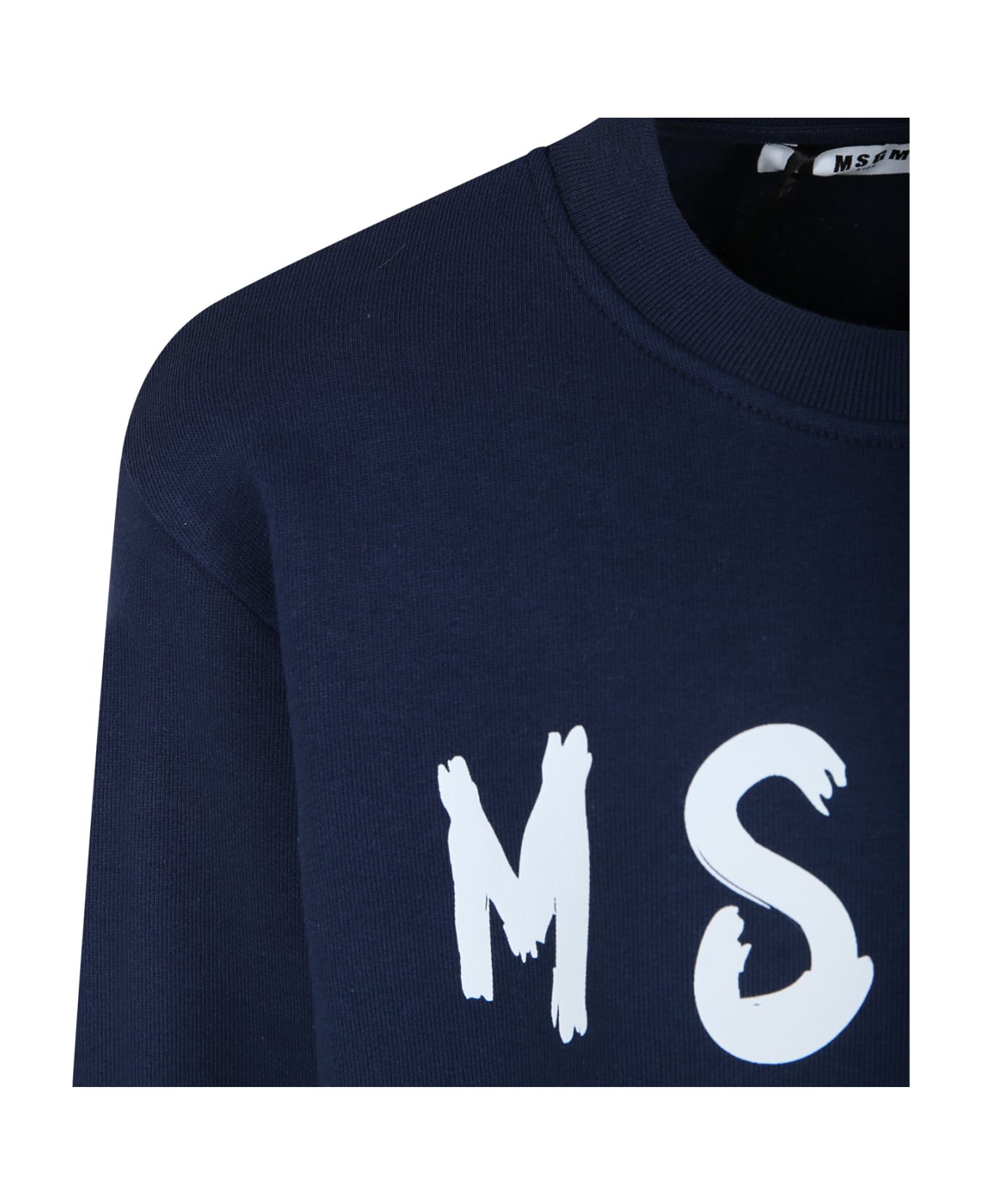 MSGM Blue Sweatshirt For Kids With Logo - Blu ニットウェア＆スウェットシャツ