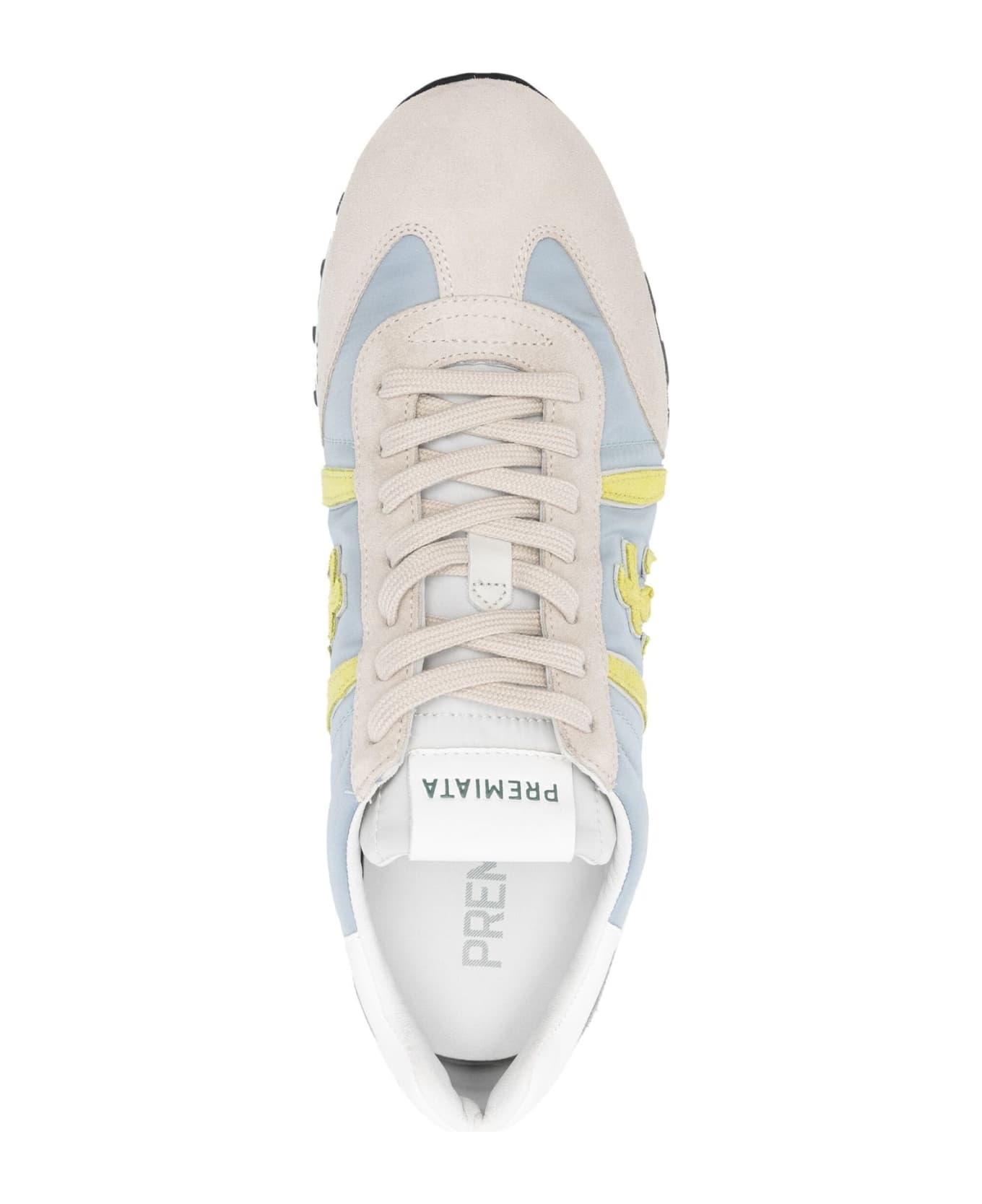 Premiata Lucy 6619 Beige And Blue Sneakers - Beige