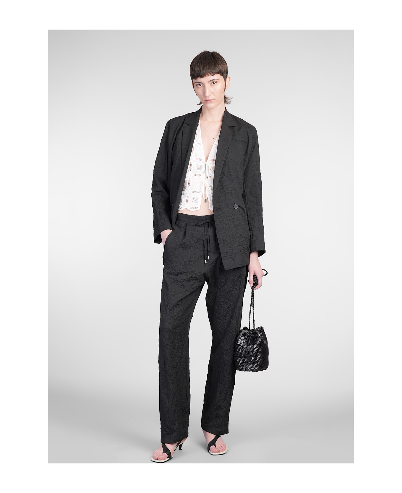 Holy Caftan Pablo Pants In Black Cotton - black
