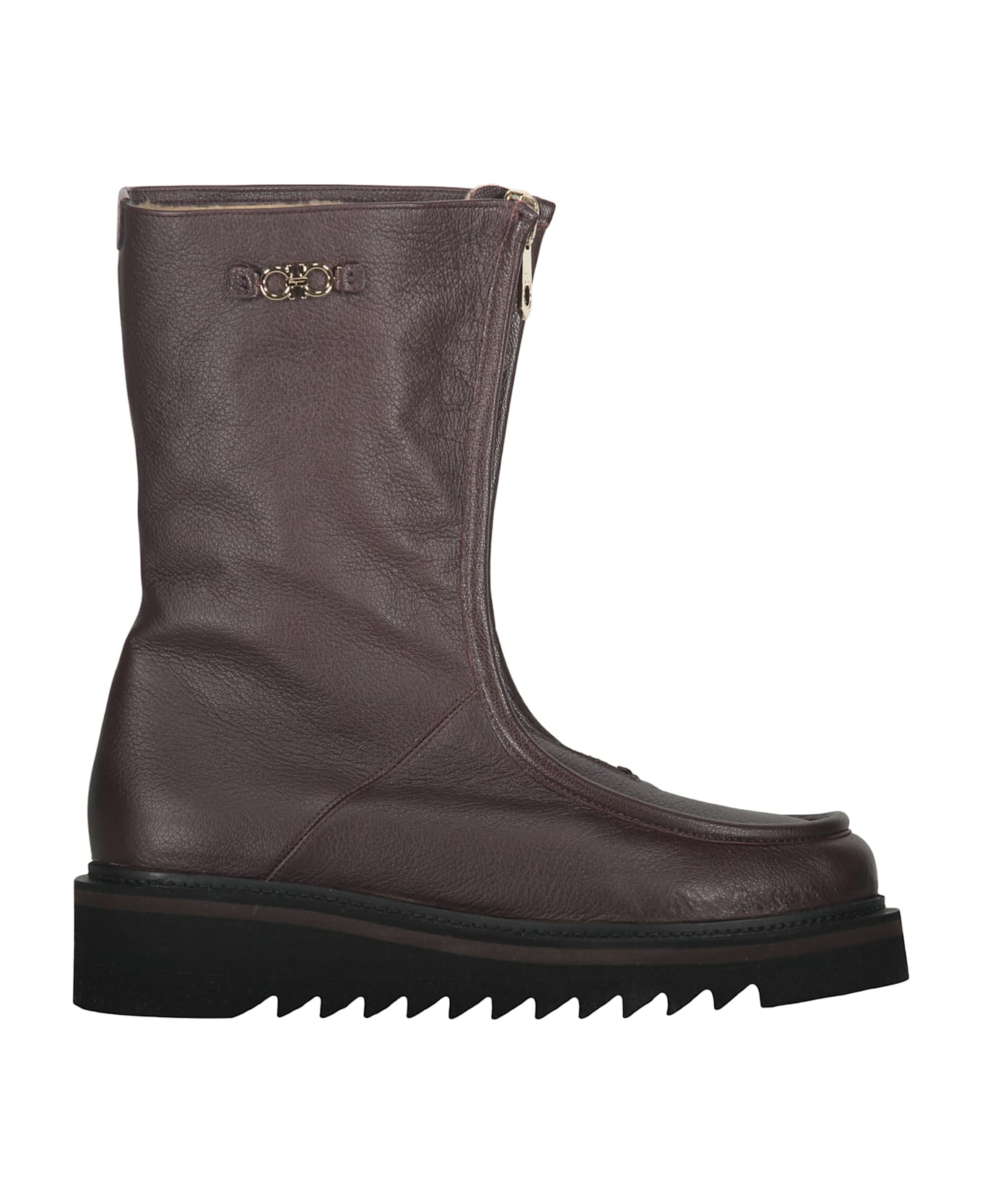 Ferragamo Leather Ankle Boots - brown ブーツ