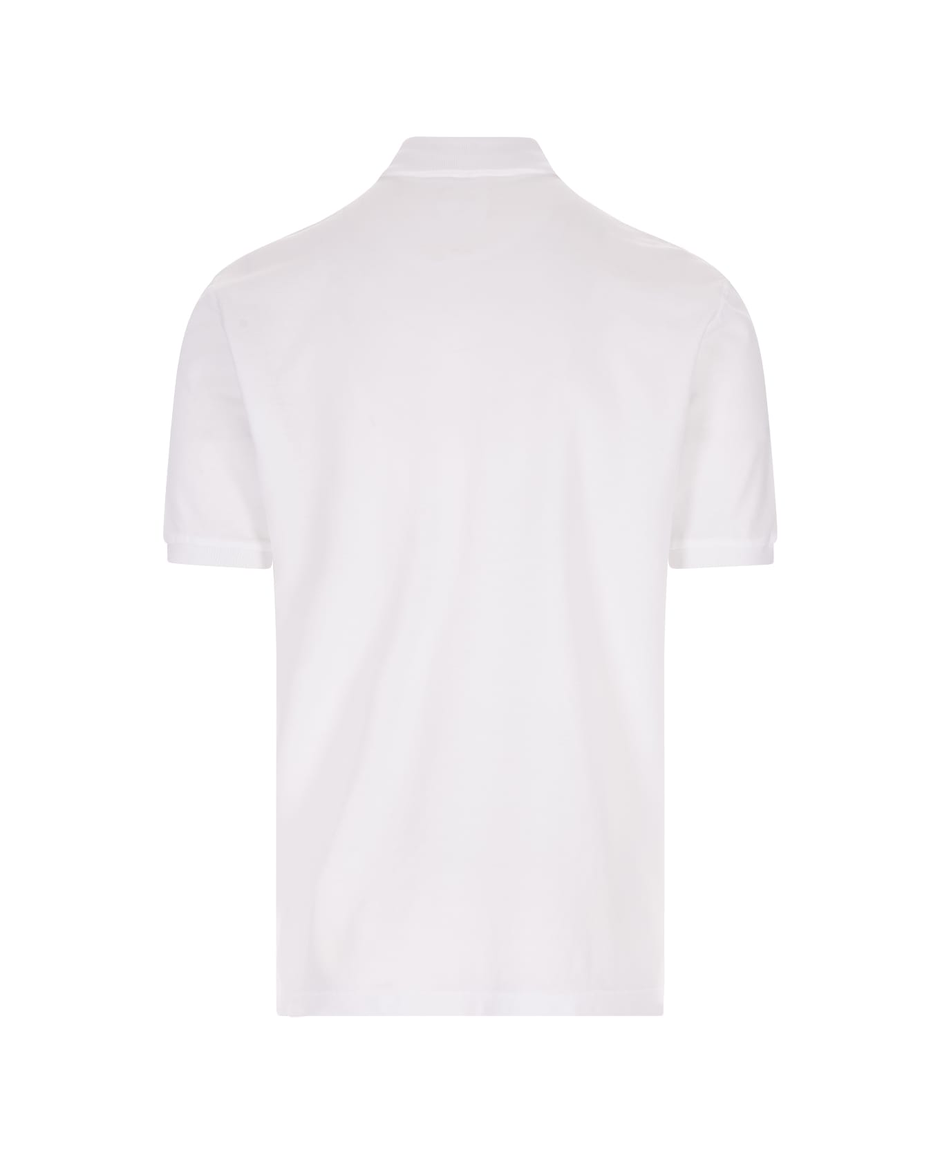 Fedeli White Cotton Pique Polo Shirt - White