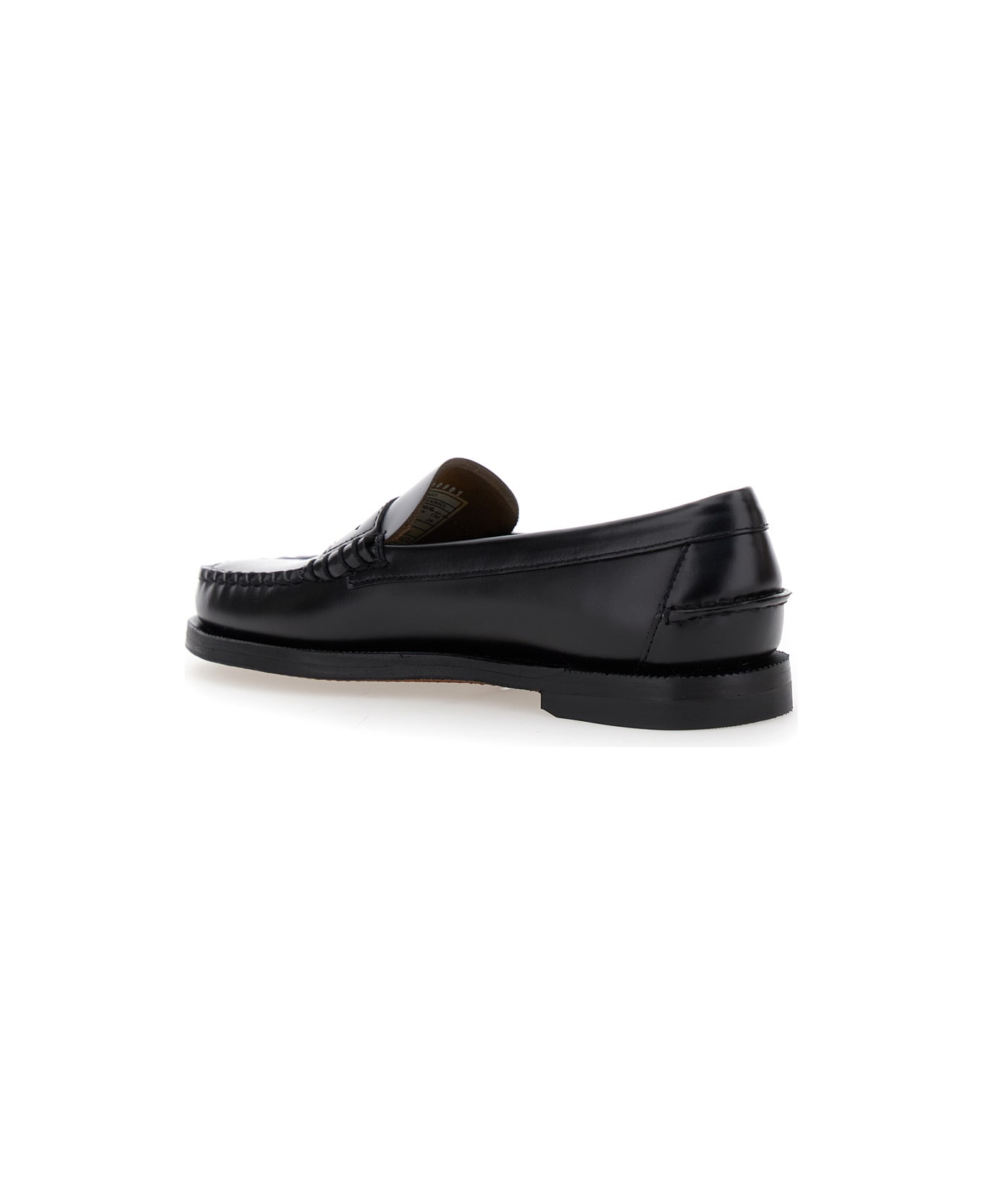 Sebago Black Pull-on Loafers In Leather Woman - Black