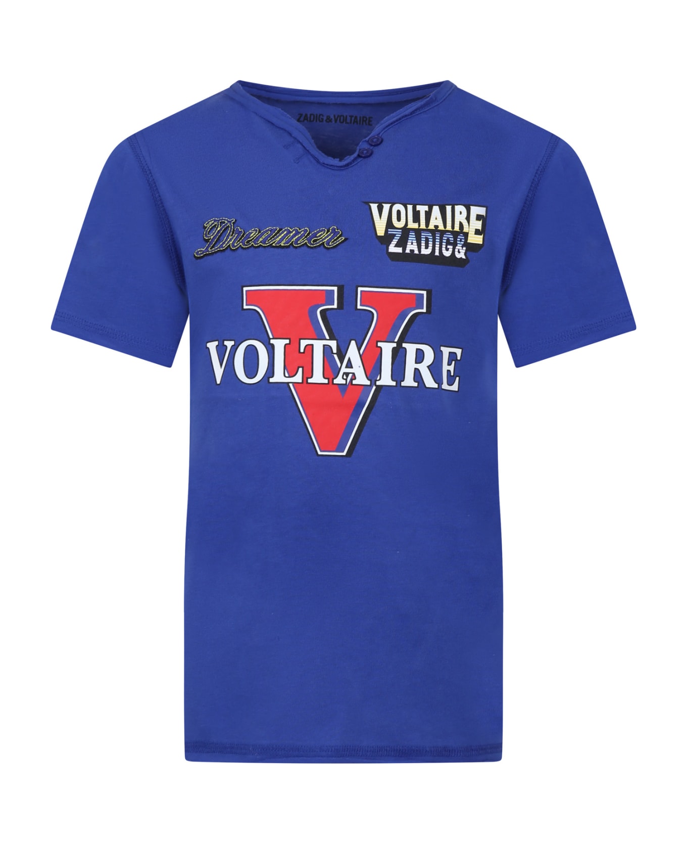 Zadig & Voltaire Blue T-shirt For Boy With Logo - Blue