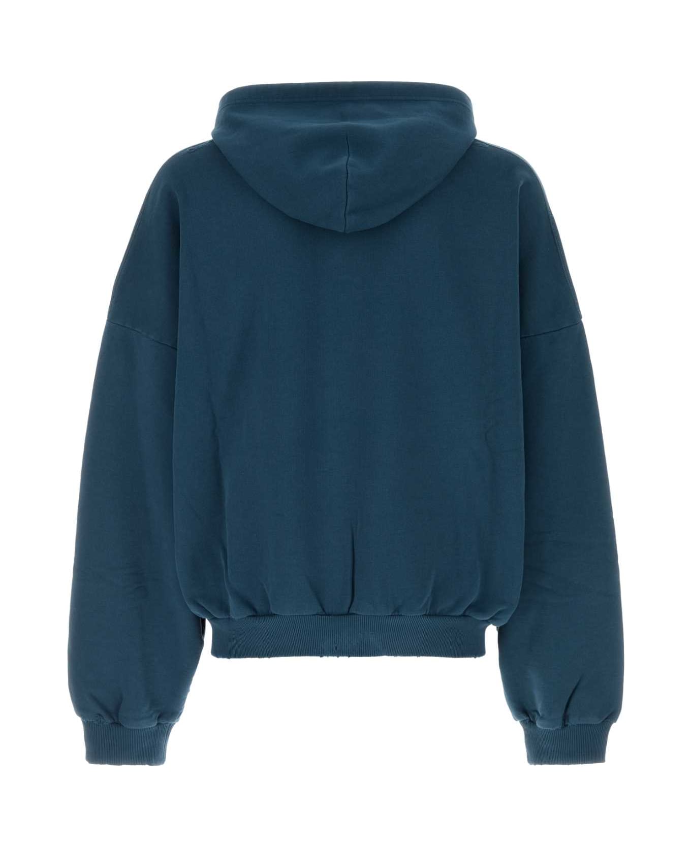 Balenciaga Blue Cotton Oversize Sweatshirt - DARK BLUE