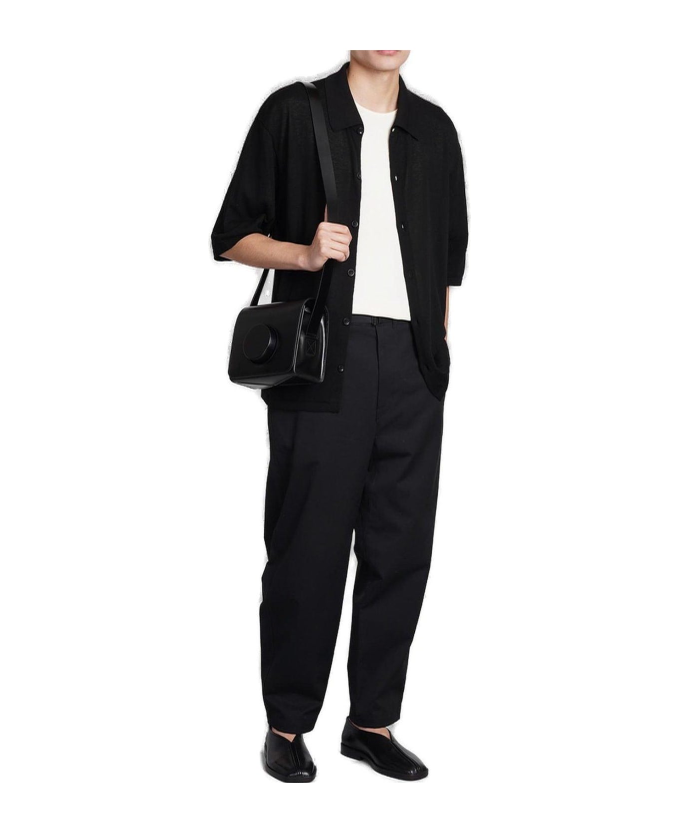 Lemaire Strap-detailed Cropped Trousers - BLACK